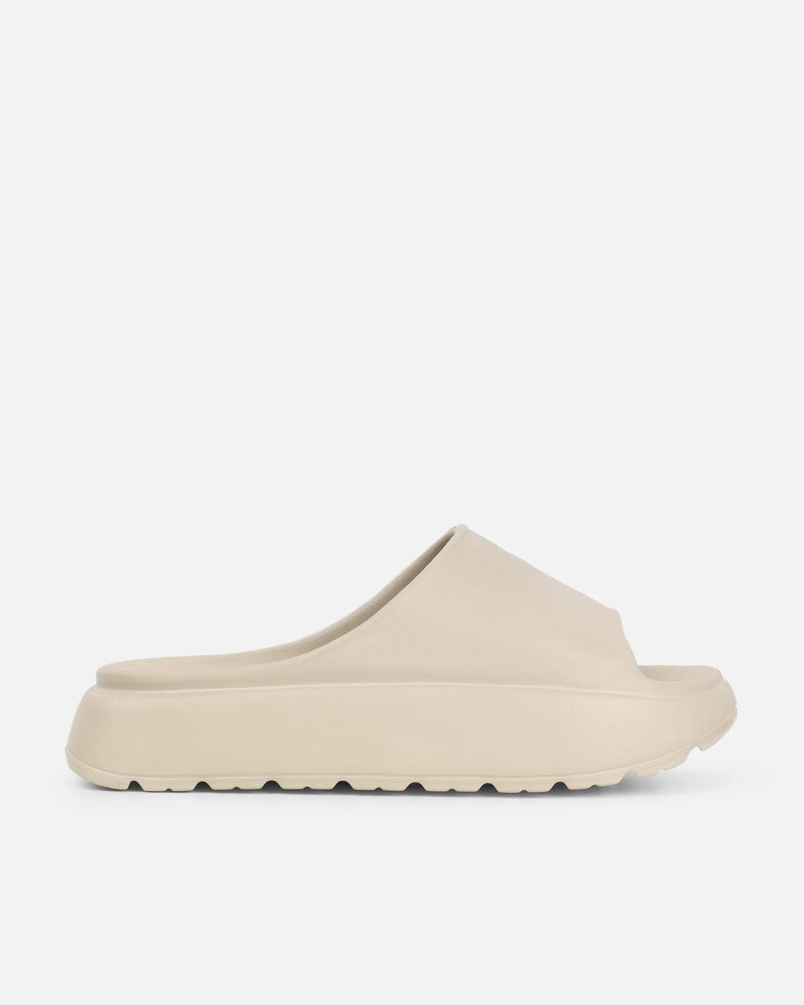Malu Mocha Chunky Flatform Moulded Sliders - Image 2