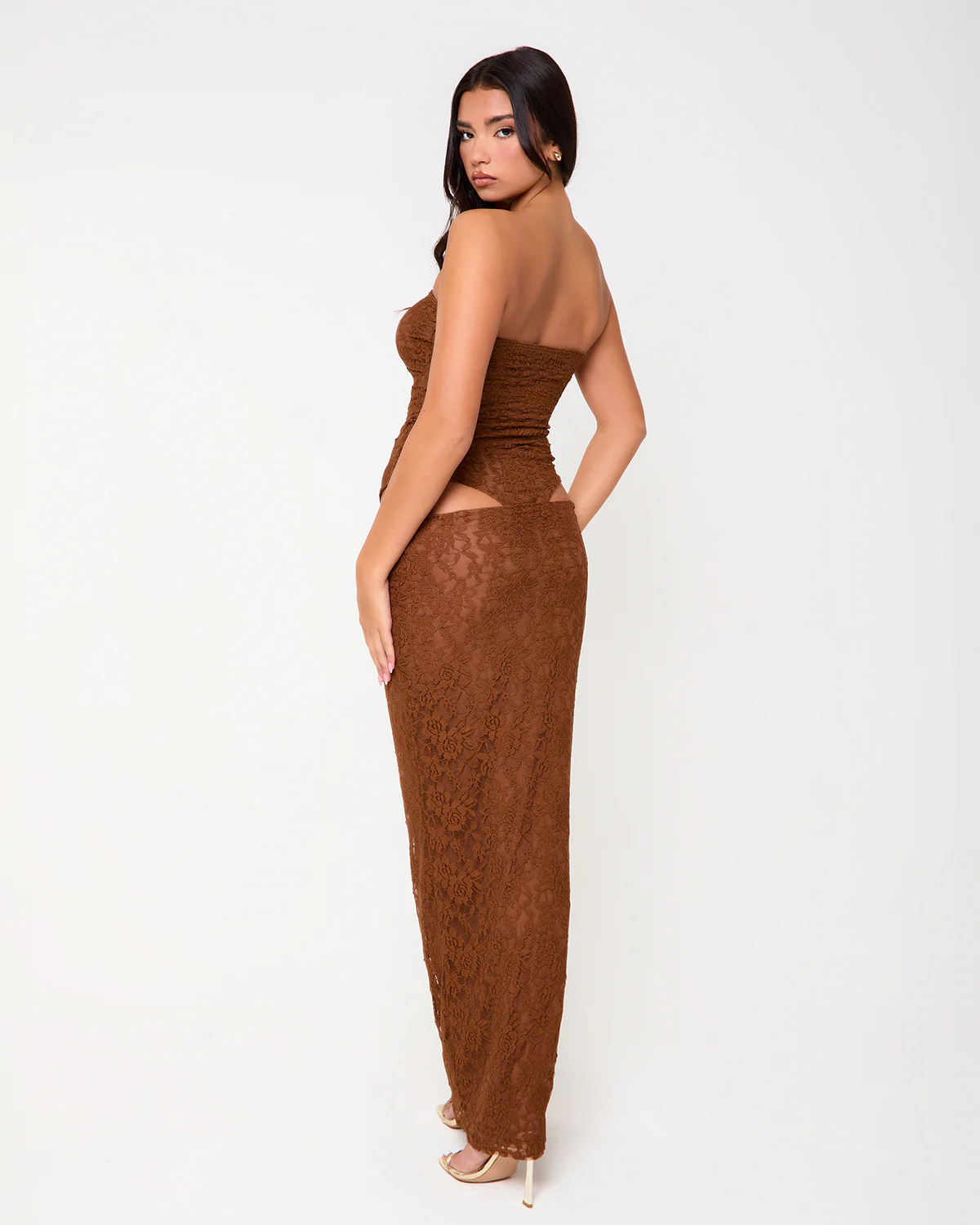 Manhattan Brown Lace Two Piece Set - Image 5
