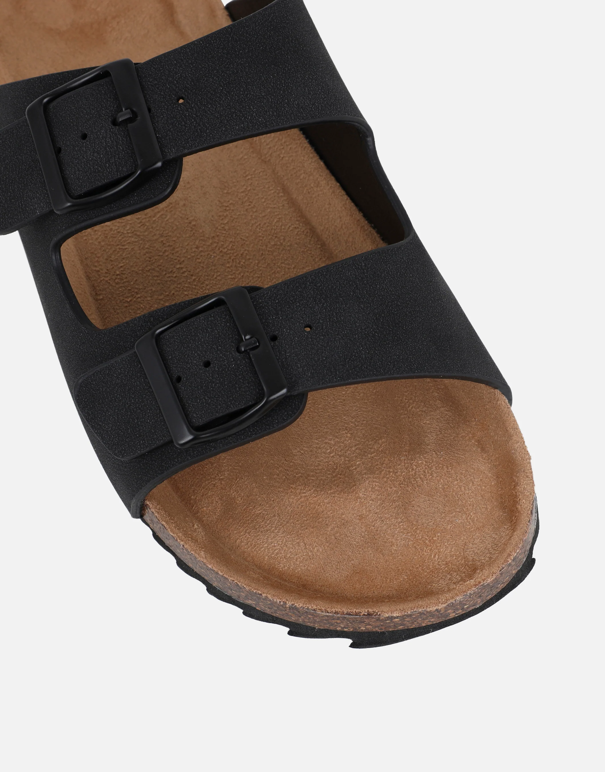 Manny Black Slip On Footbed Flat Sandals - Image 4