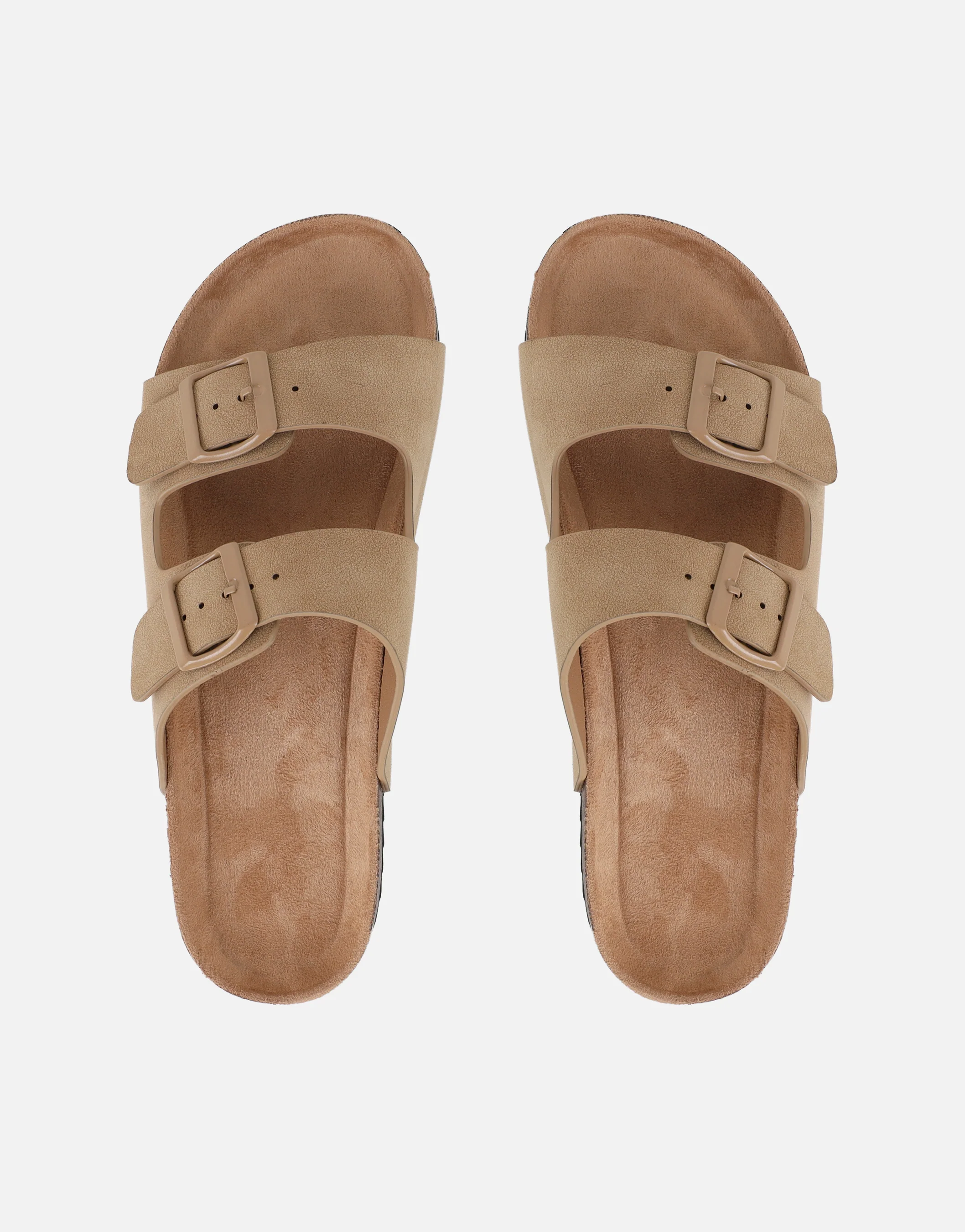 Manny Taupe Slip On Footbed Flat Sandals - Image 3