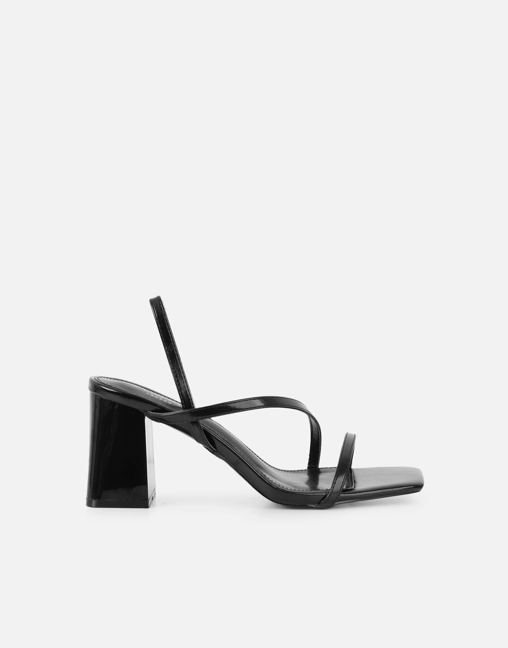 Manzi Black Strappy Block Heeled Sandals - Image 2