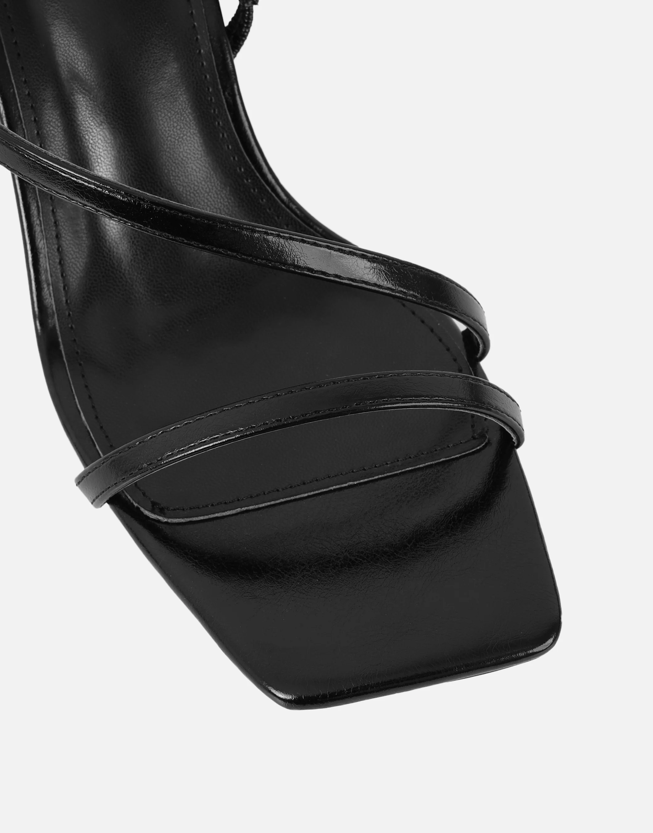 Manzi Black Strappy Block Heeled Sandals - Image 4