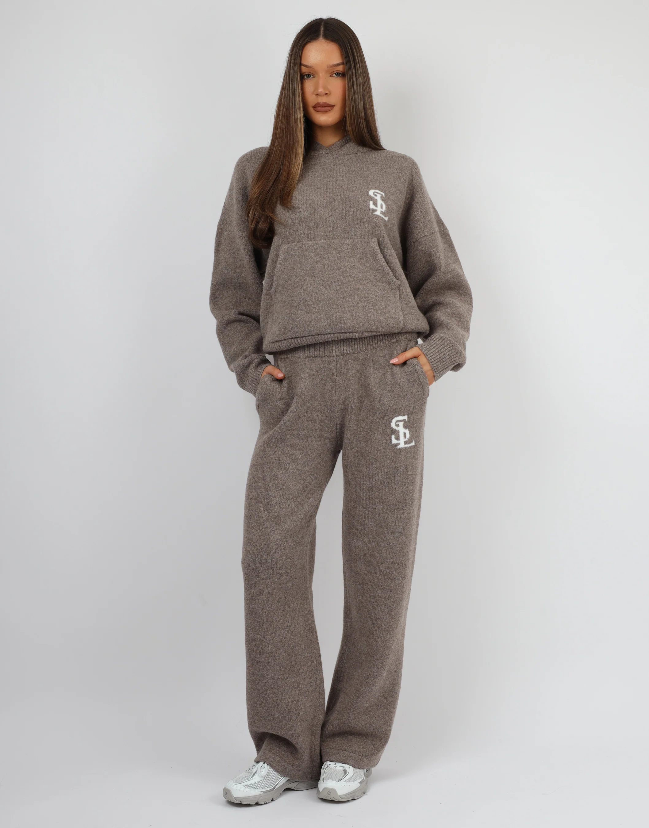 Mari Simmi Studios Knitted Hoodie In Mocha - Image 2