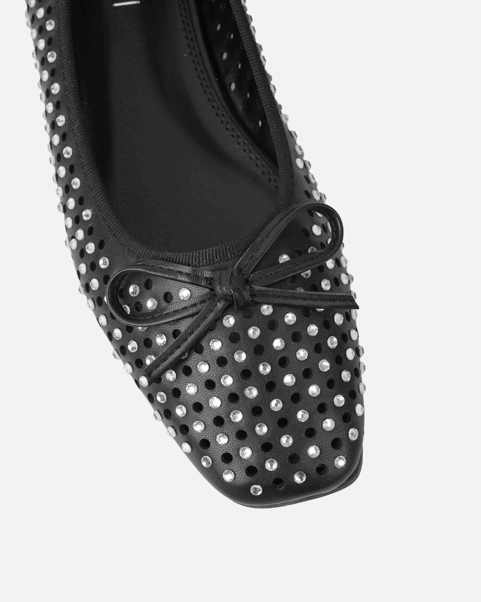 Mariay Black Diamante Ballet Flats - Image 4