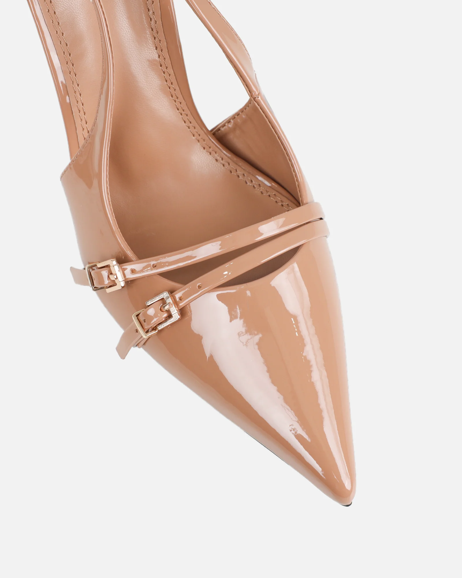 Marika nude patent buckle detail slingback courts - Image 4
