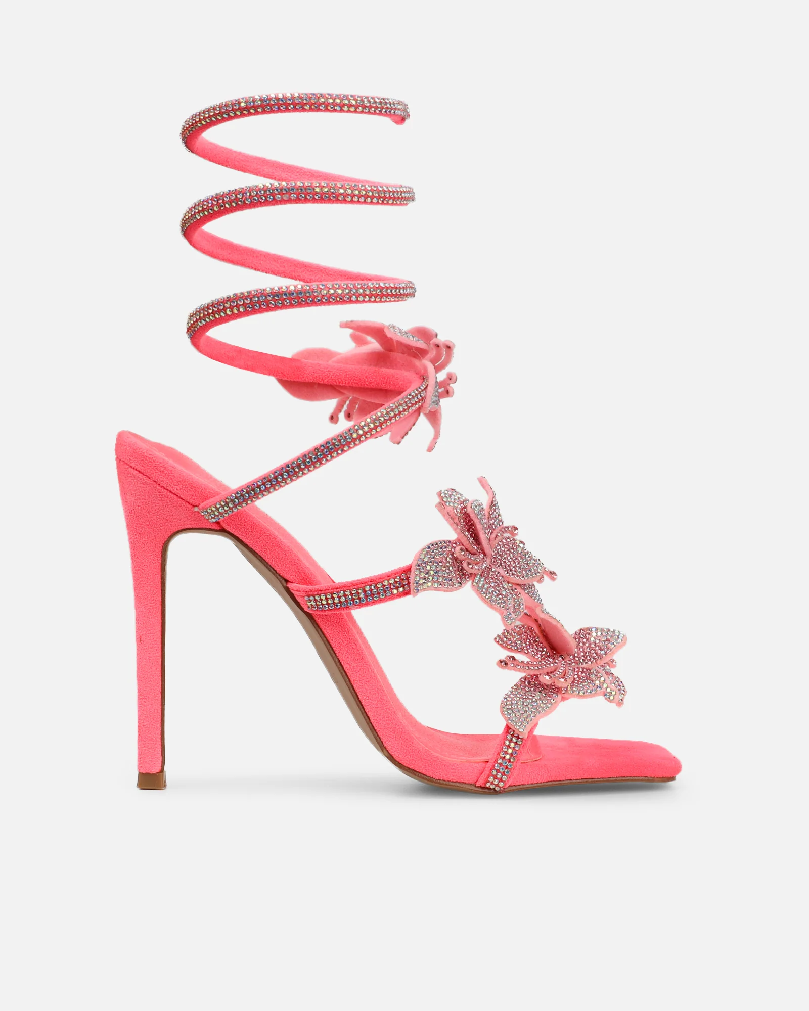 Marium Pink Spiral Flower Heeled Sandals - Image 2