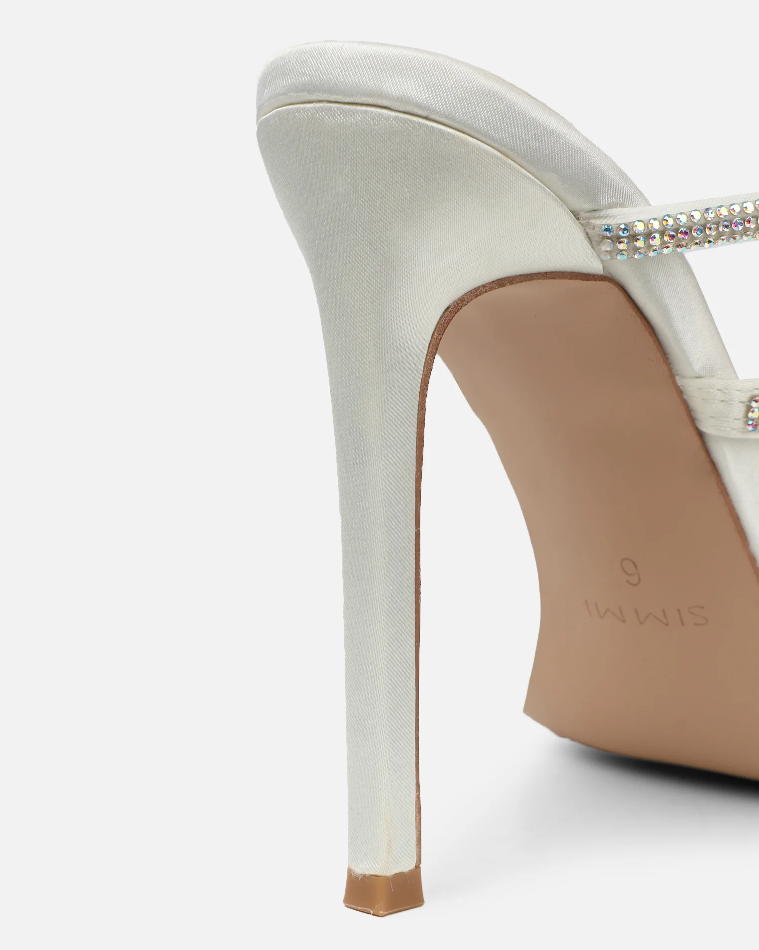Marium White Spiral Flower Heeled Sandals - Image 3