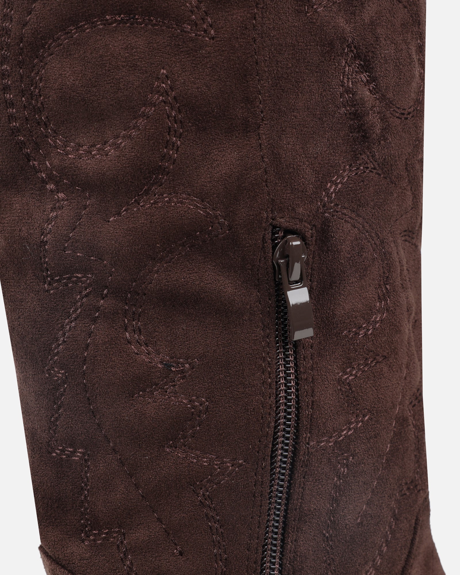 Marsha Brown Suede Embroidered Western Calf Boot - Image 3