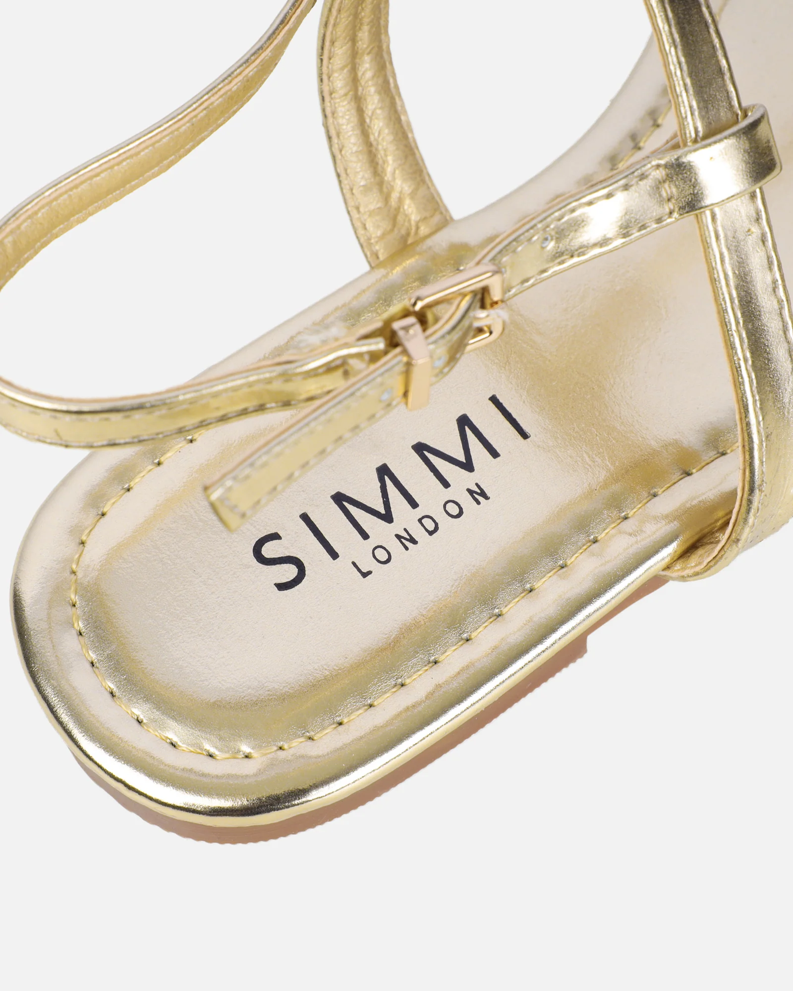 Martinez Gold Metallic Toe Post Flat Sandals - Image 3