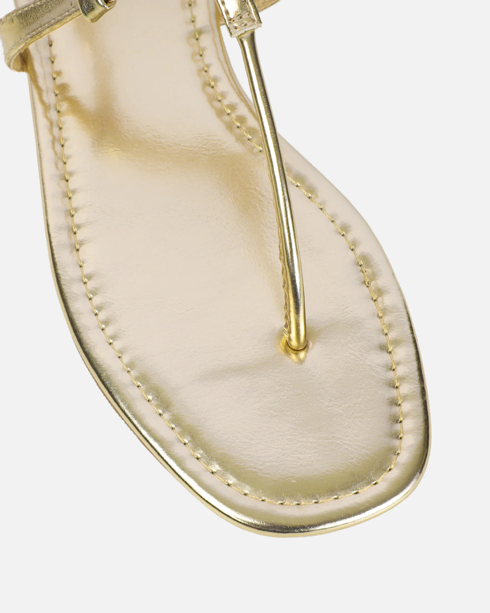Martinez Gold Metallic Toe Post Flat Sandals - Image 4