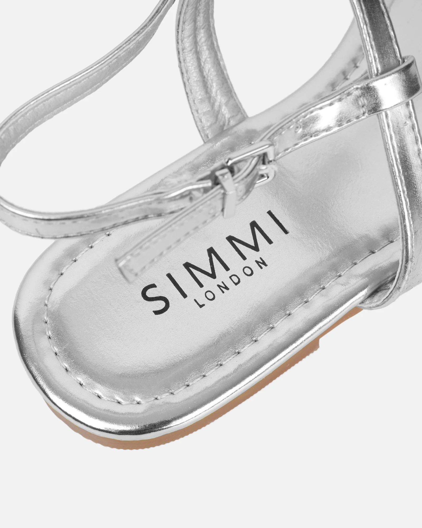 Martinez Silver Metallic Toe Post Flat Sandals - Image 3