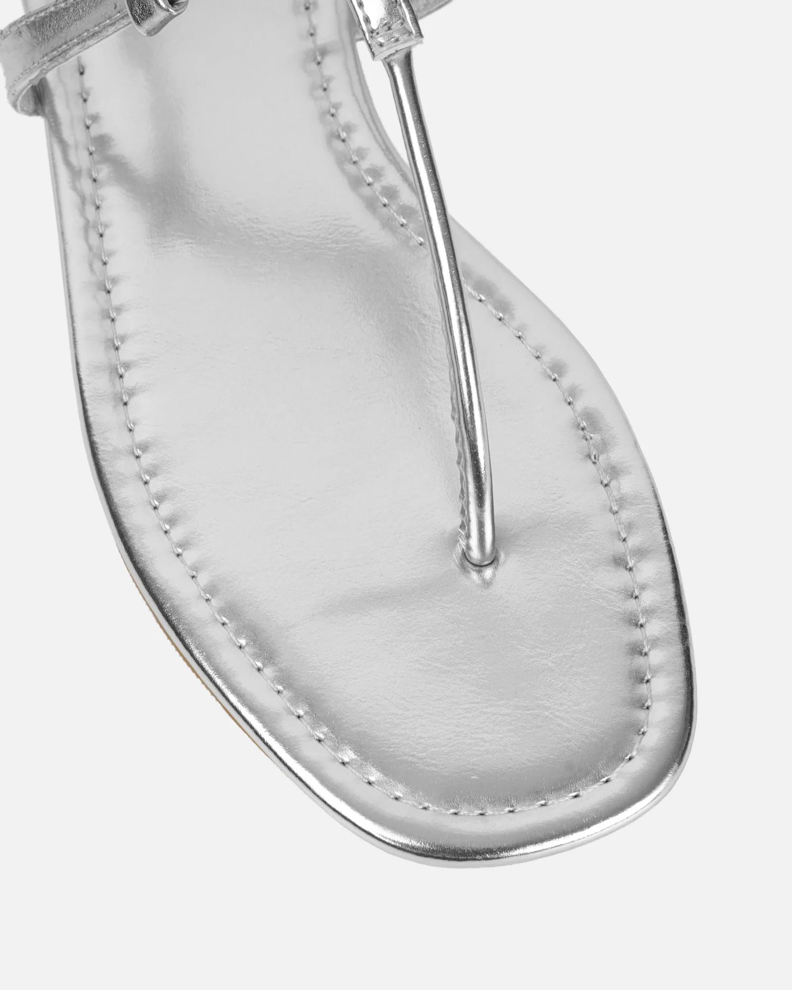 Martinez Silver Metallic Toe Post Flat Sandals - Image 4