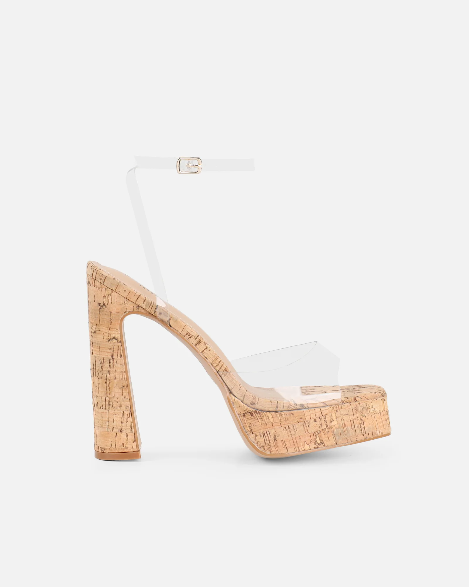 Mauraz Cork Clear Platform Heeled Sandals - Image 2