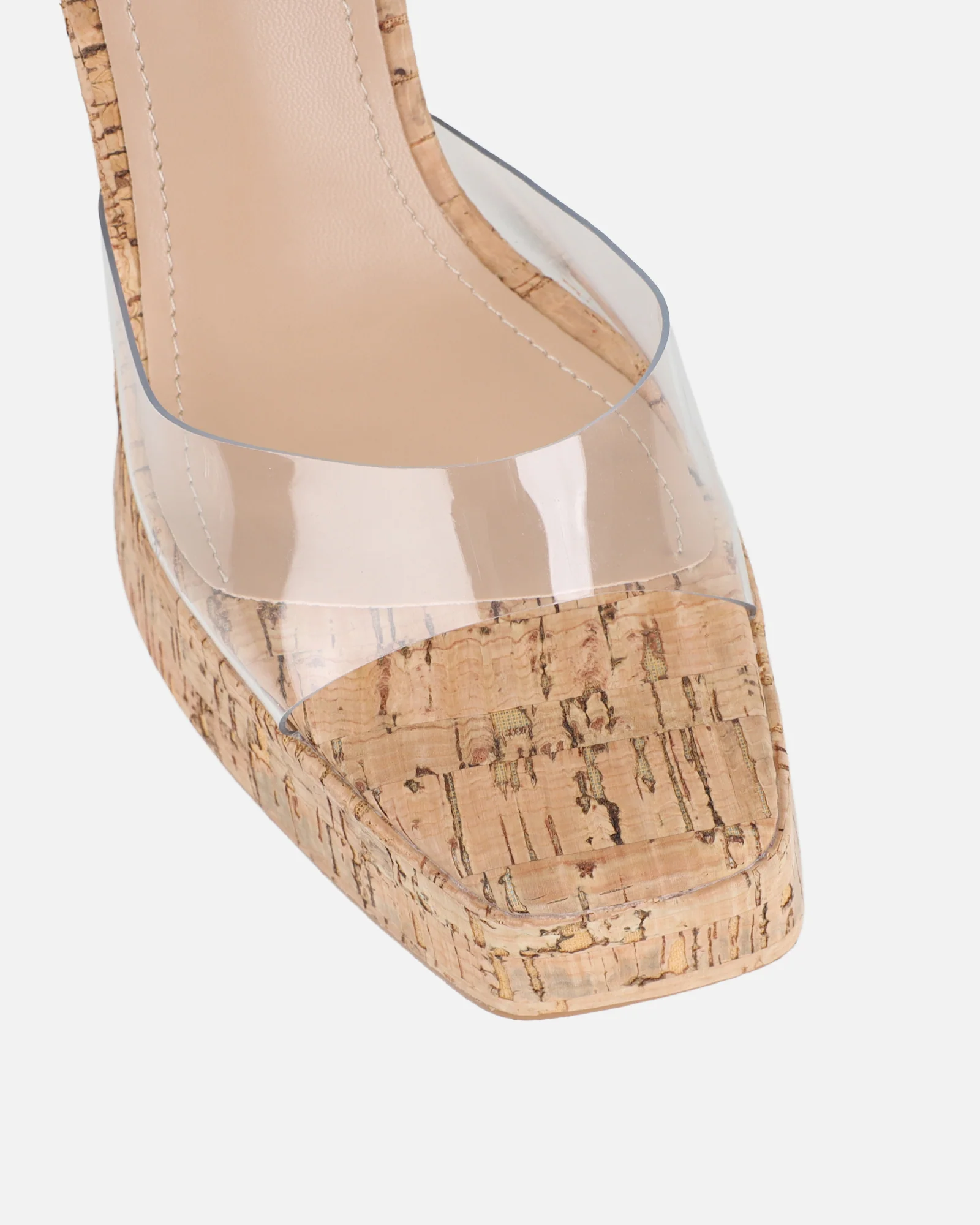 Mauraz Cork Clear Platform Heeled Sandals - Image 4