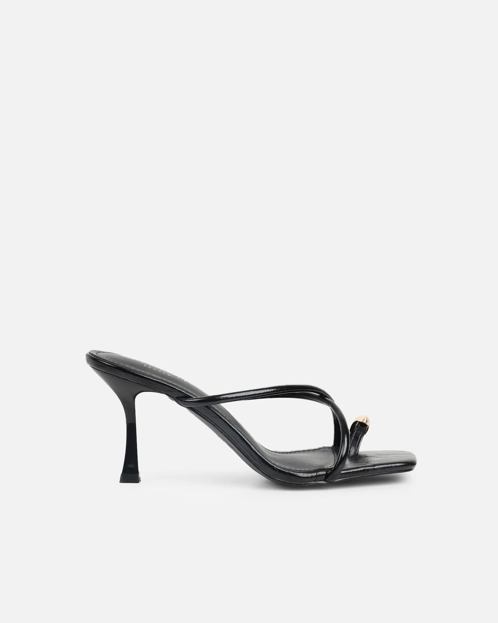 Maureen Black Gold Detail Mules - Image 2