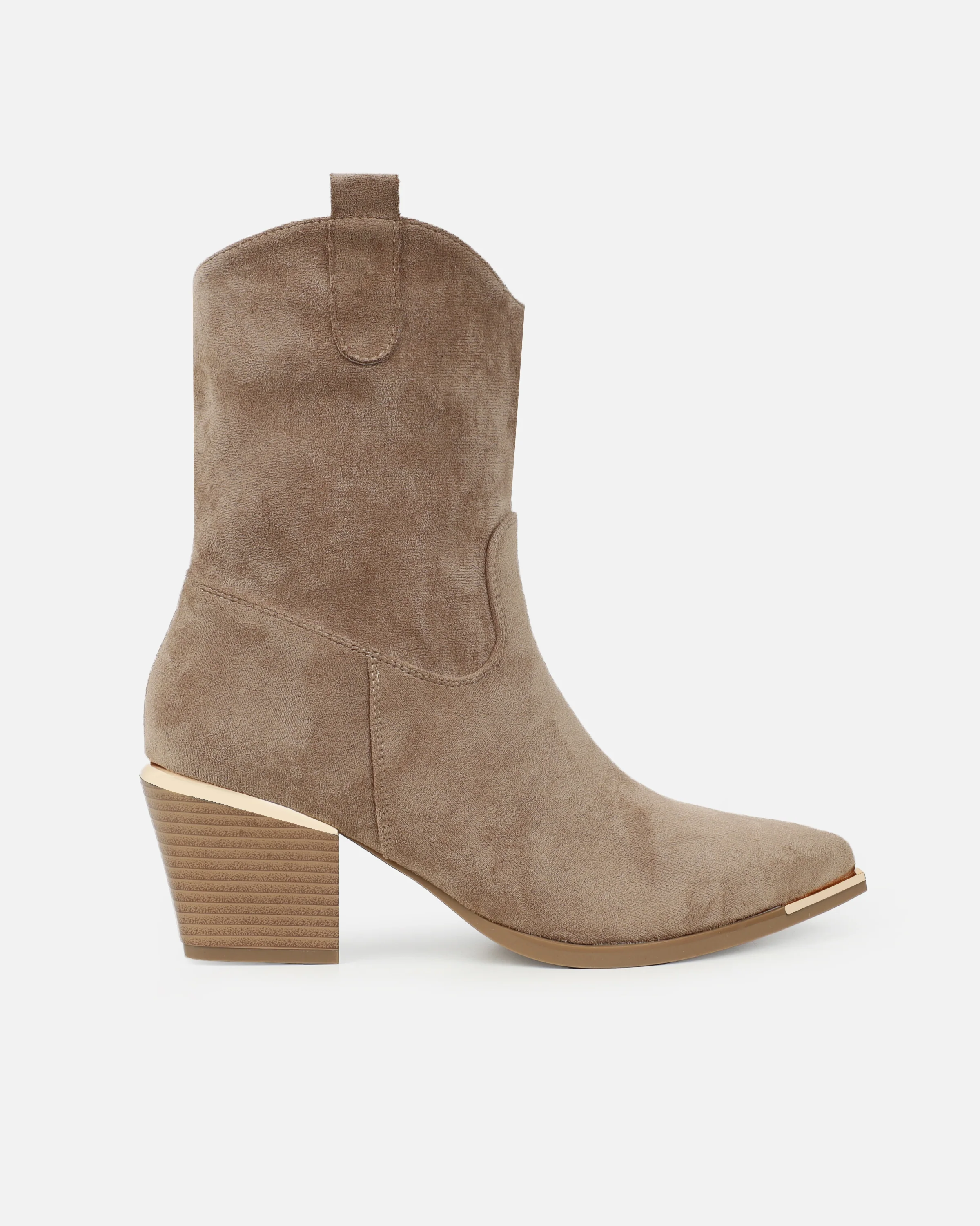 Maurice Beige Faux Suede Calf Western Boots - Image 2