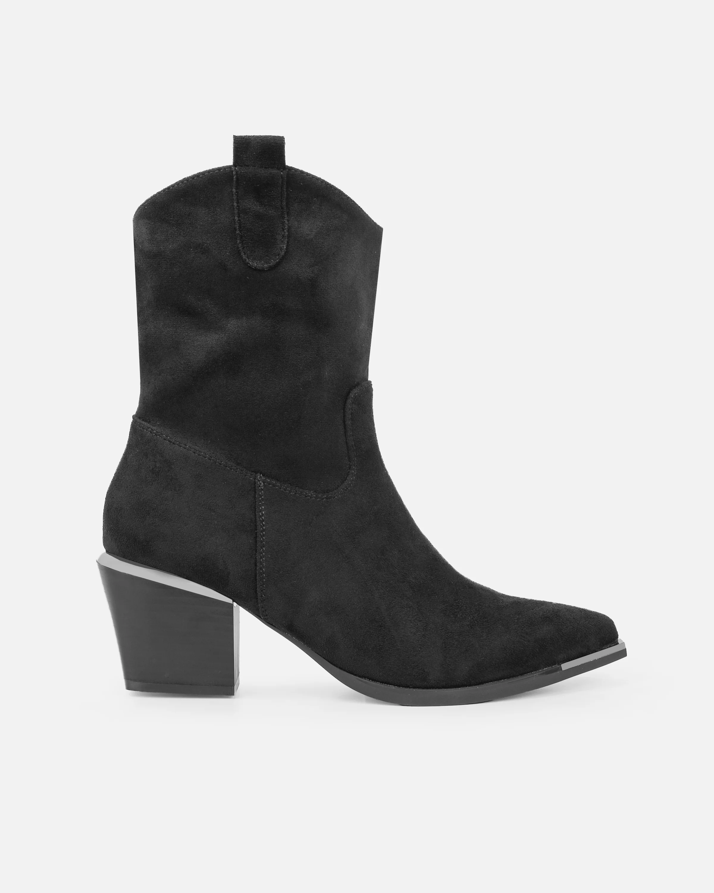Maurice Black Faux Suede Calf Western Boots - Image 2