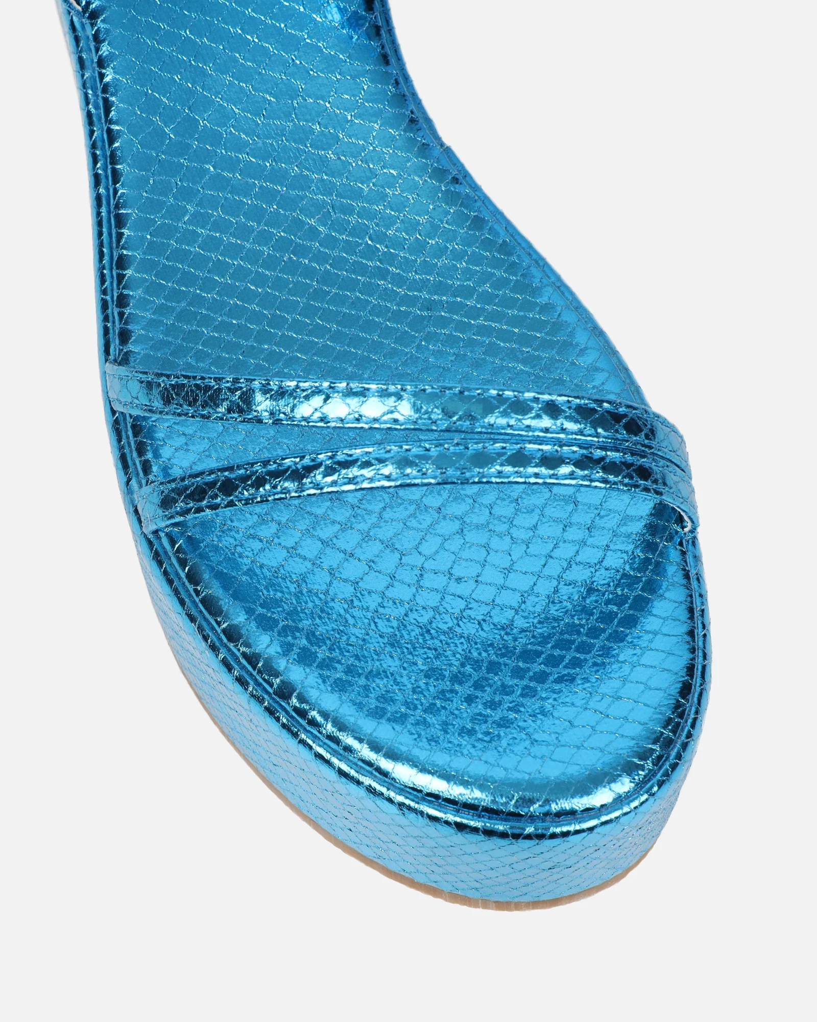 Mazey Blue Snake Effect Flatform Sandals - Image 4
