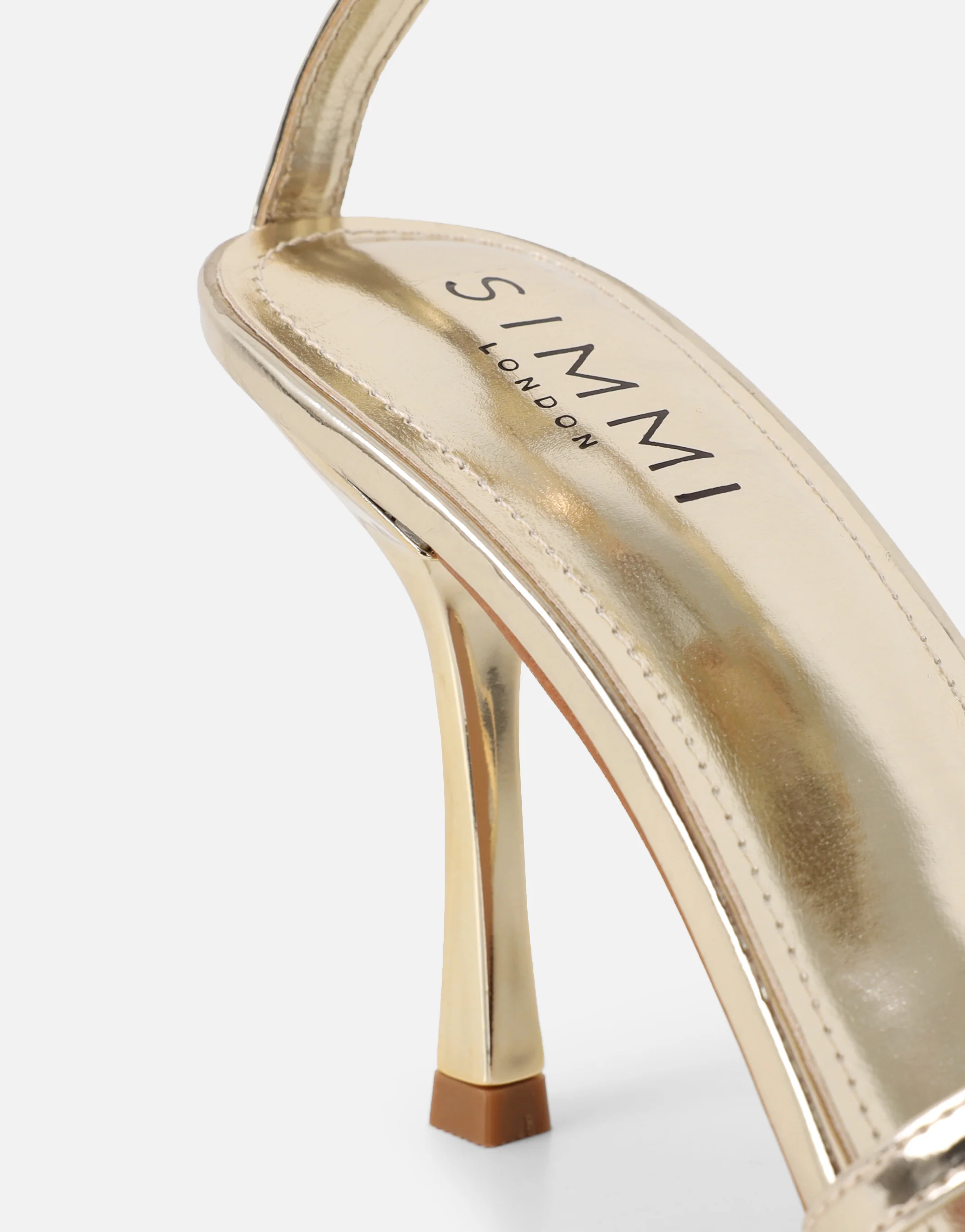 Meela Gold Mirror Heeled Sandals - Image 3