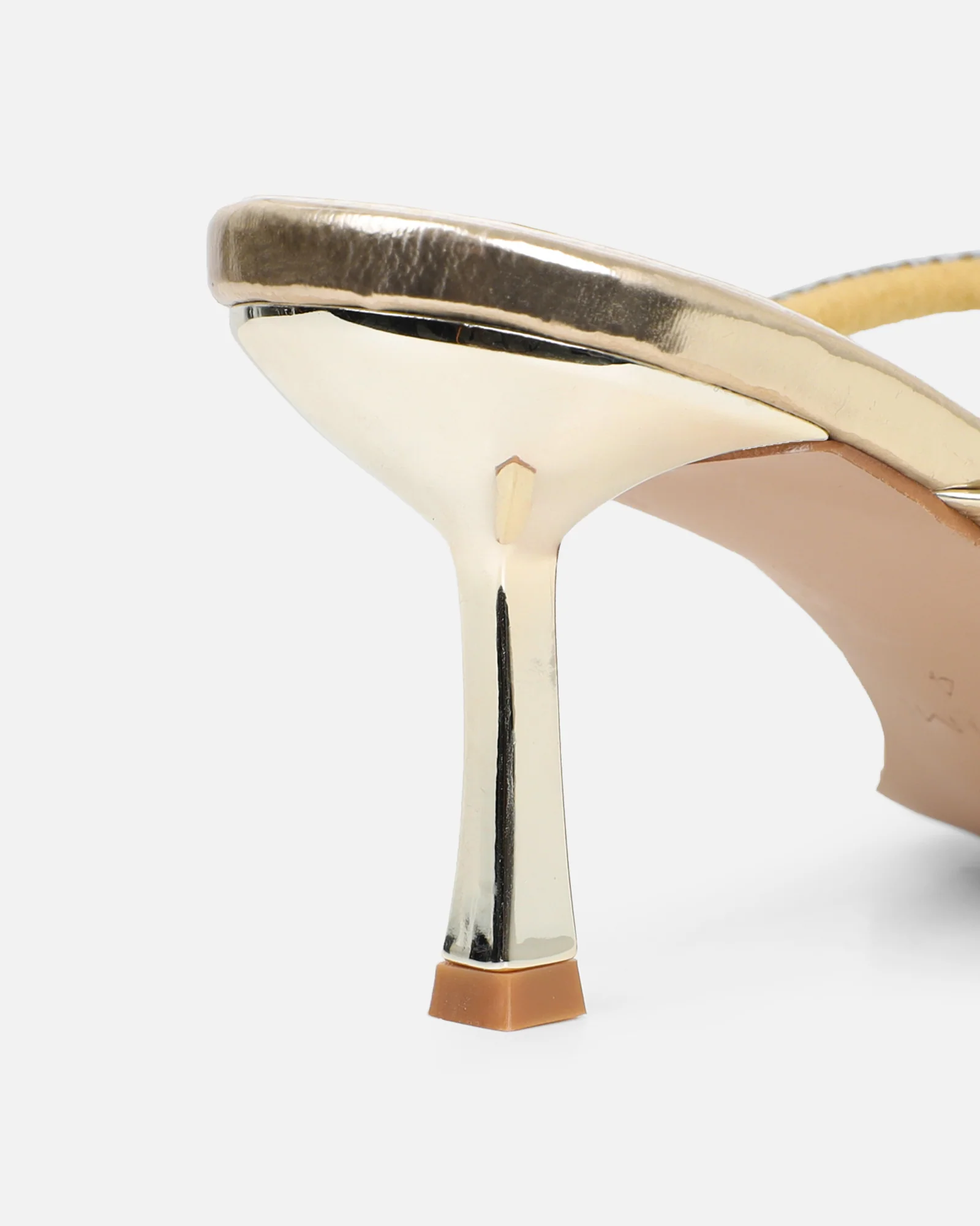 Mefele Gold Mirror Mid Heel Mules - Image 3