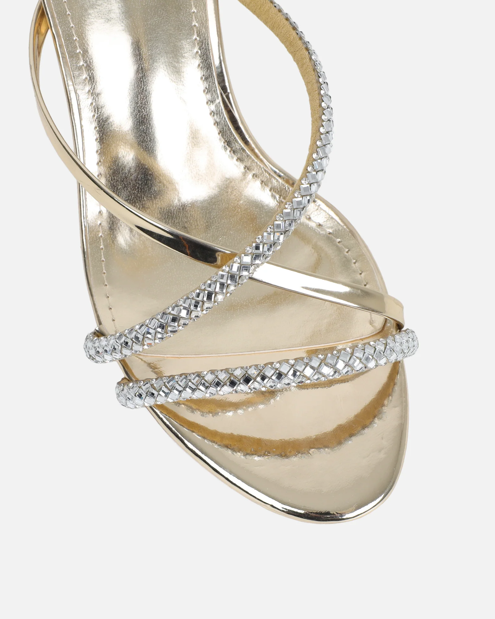 Mefele Gold Mirror Mid Heel Mules - Image 4