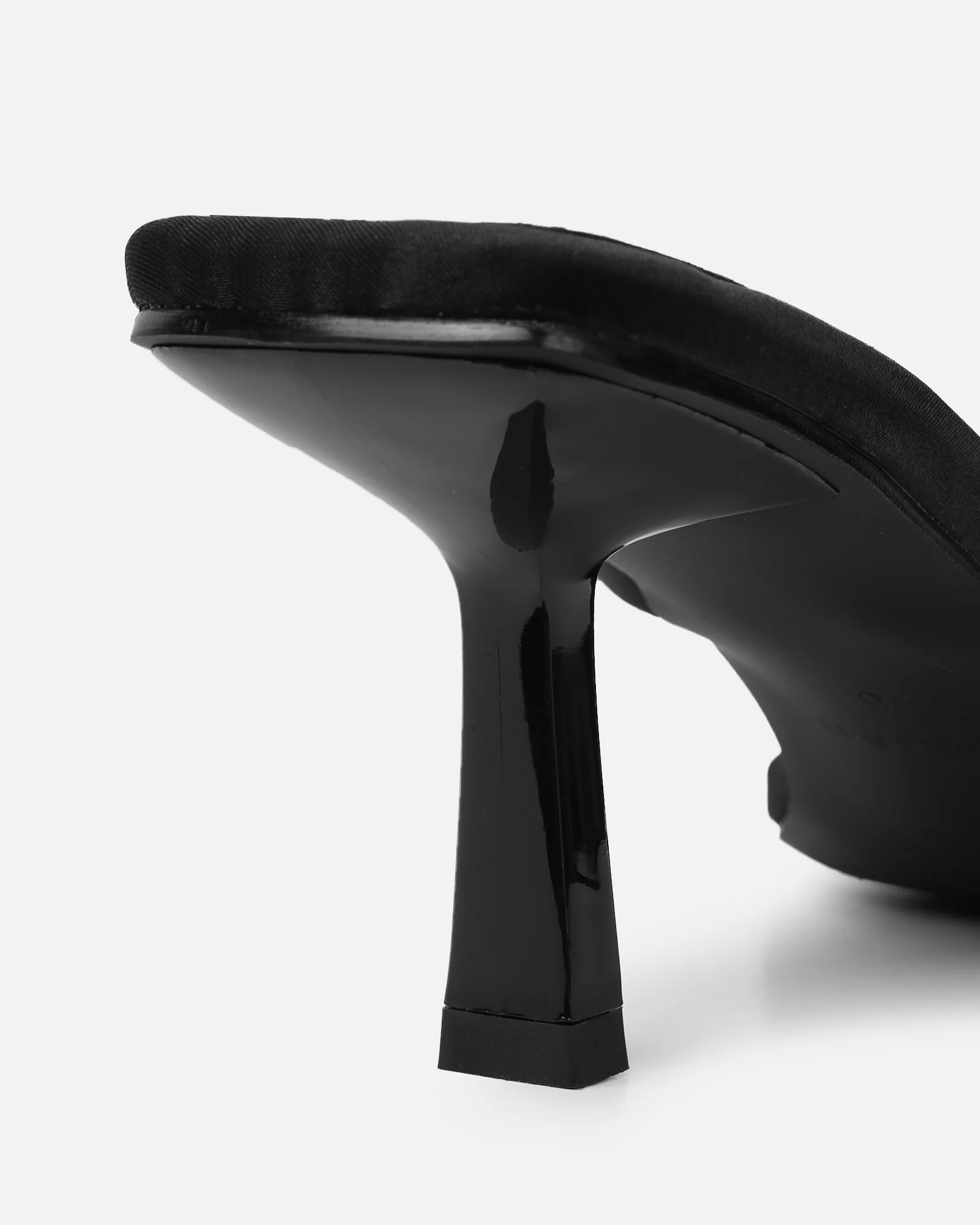 Melba Black Satin Padded Toe Post Sandals - Image 3