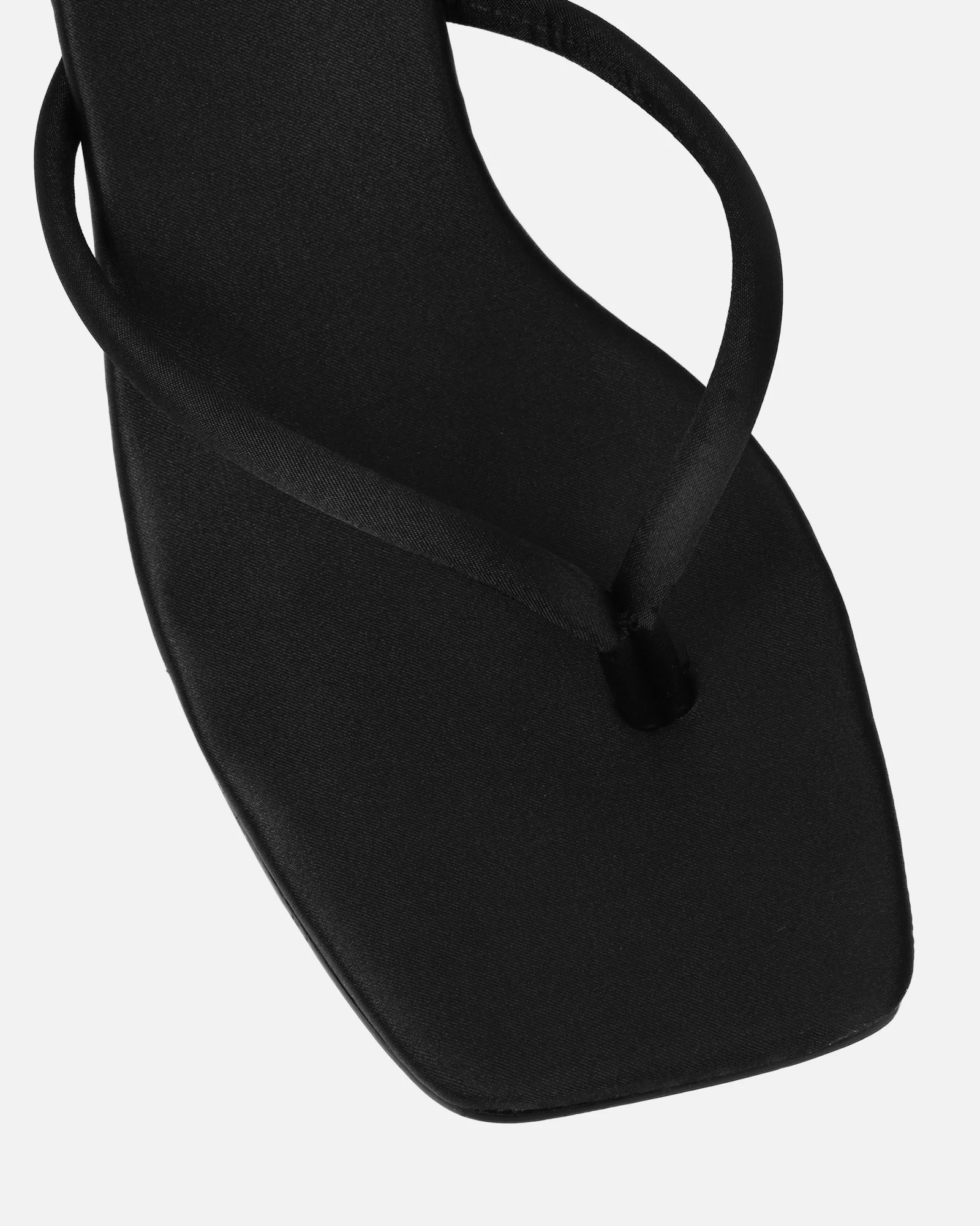 Melba Black Satin Padded Toe Post Sandals - Image 4