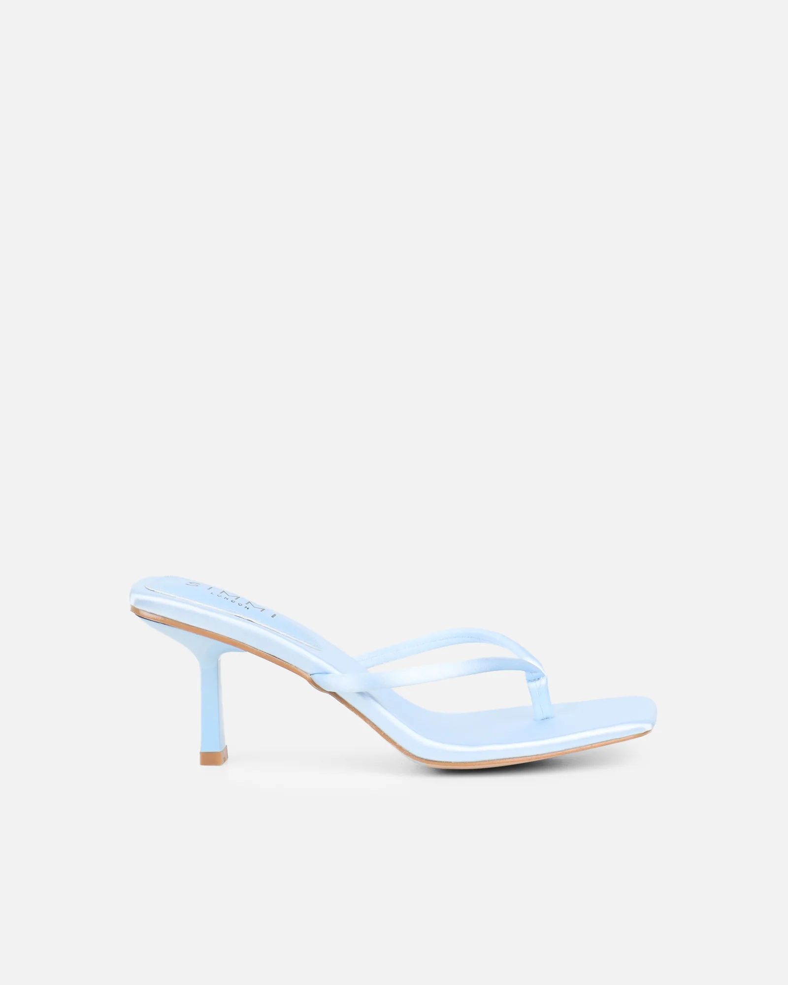 Melba Blue Satin Toe Post Sandals - Image 3