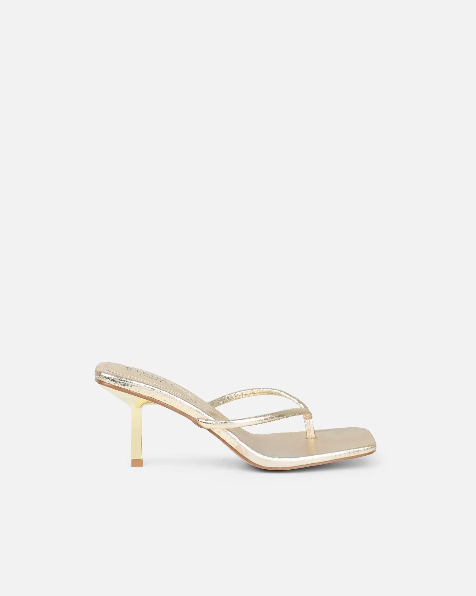 Melba Gold Crackle Padded Toe Thong Sandals - Image 2