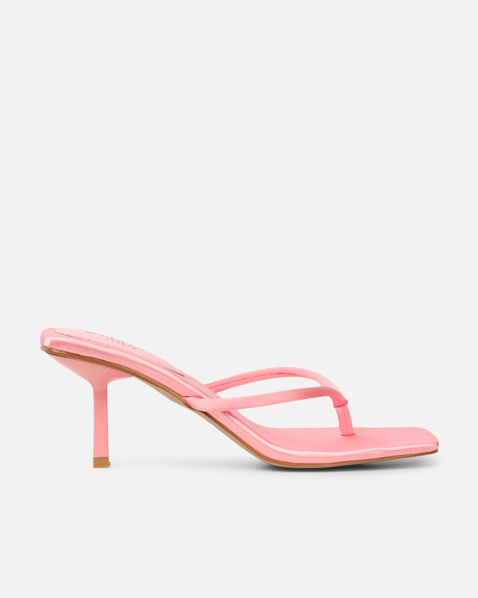 Melba Pink Satin Padded Toe Thong Sandals - Image 2