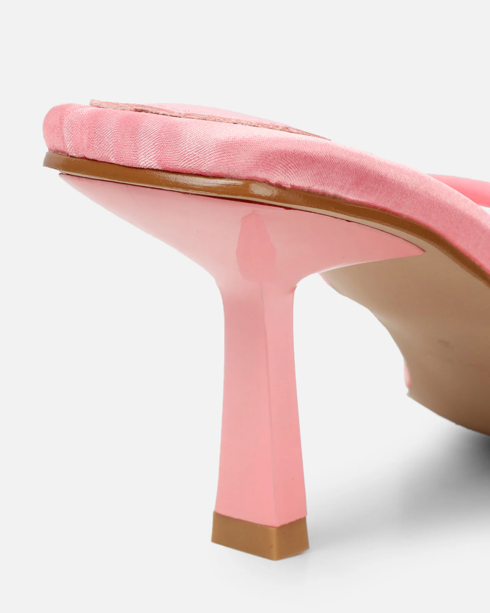 Melba Pink Satin Padded Toe Thong Sandals - Image 3