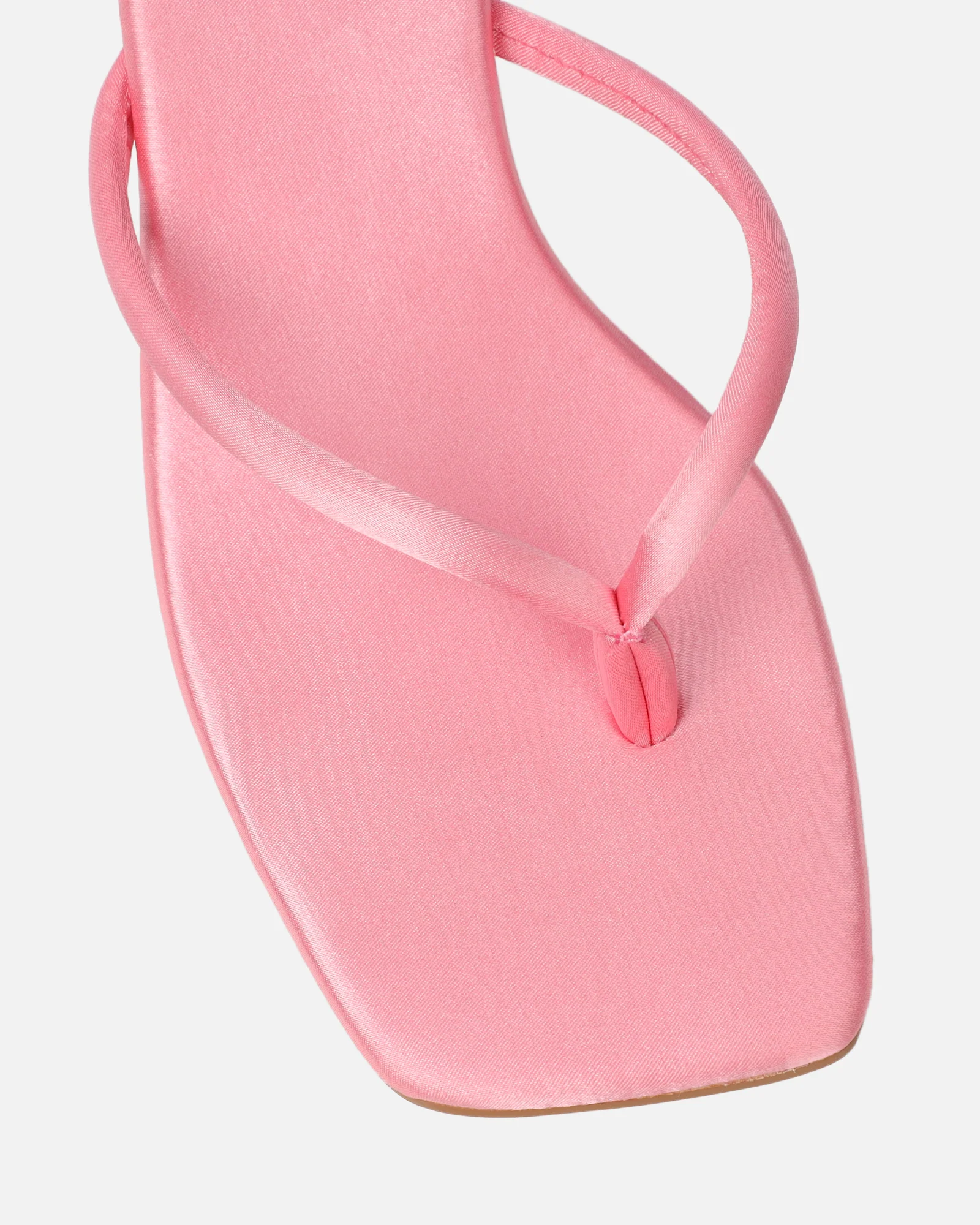 Melba Pink Satin Padded Toe Thong Sandals - Image 4
