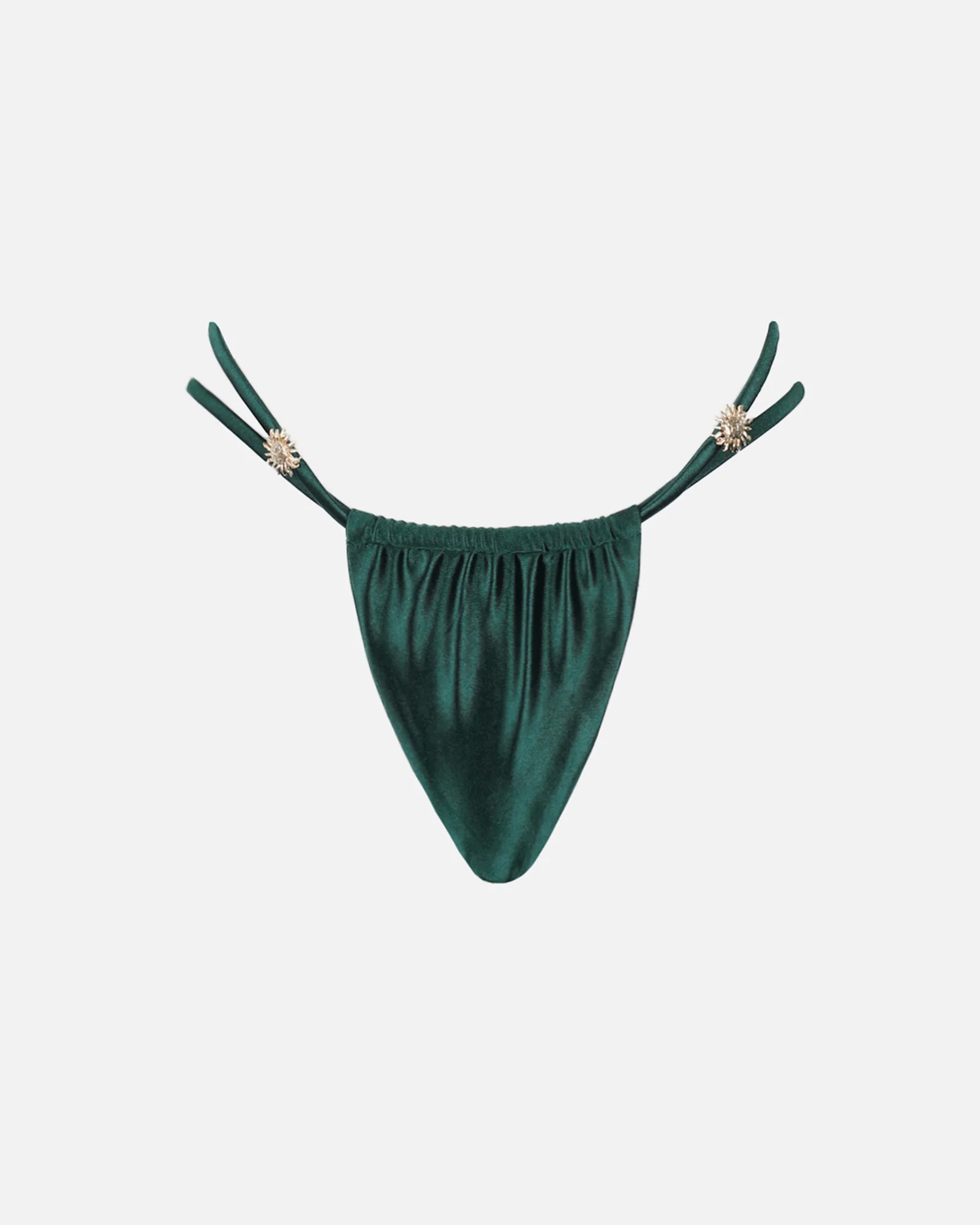 Miera Emerald Satin Sun Charm Bikini Bottoms - Image 4
