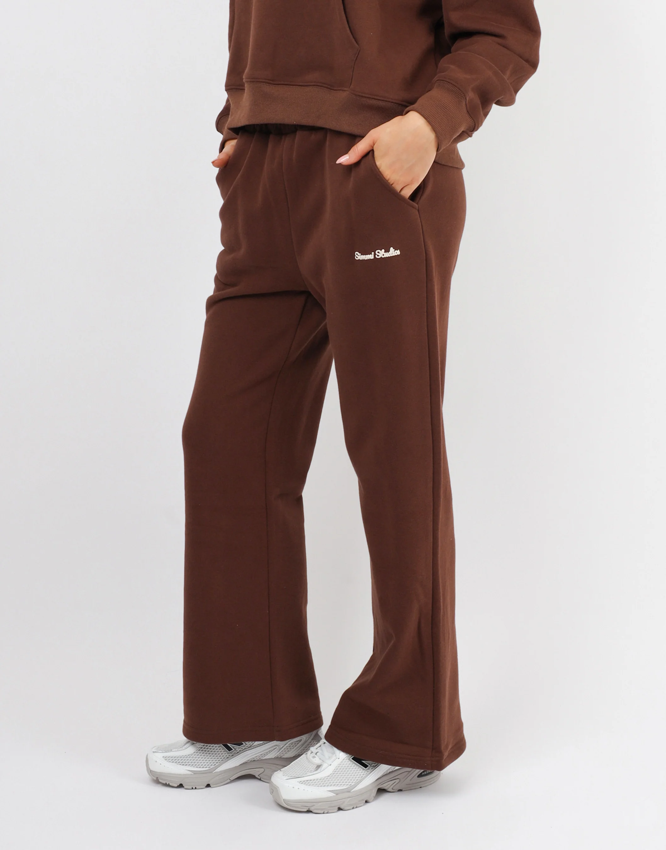 Milan Simmi Studios Bubble Print Joggers In Brown - Image 3
