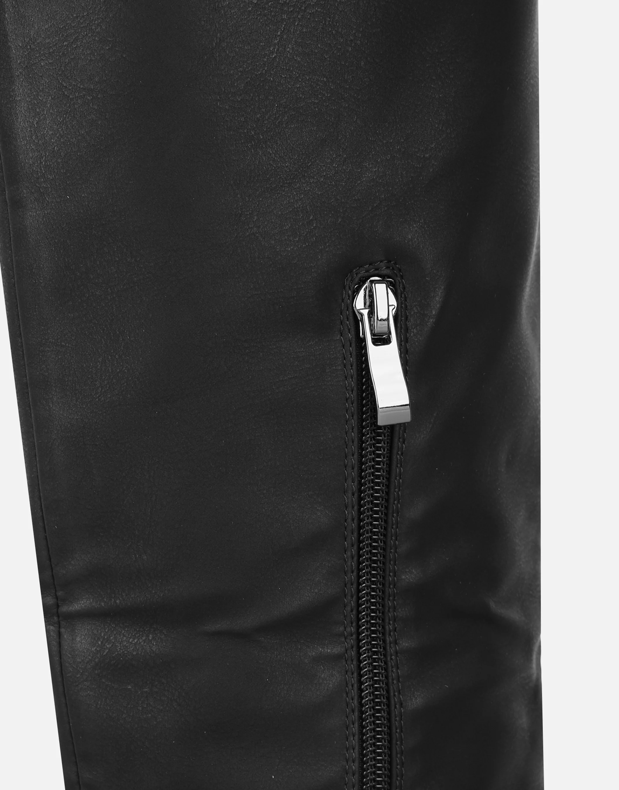 Miles Black Knee High Tab Detail Boots - Image 3