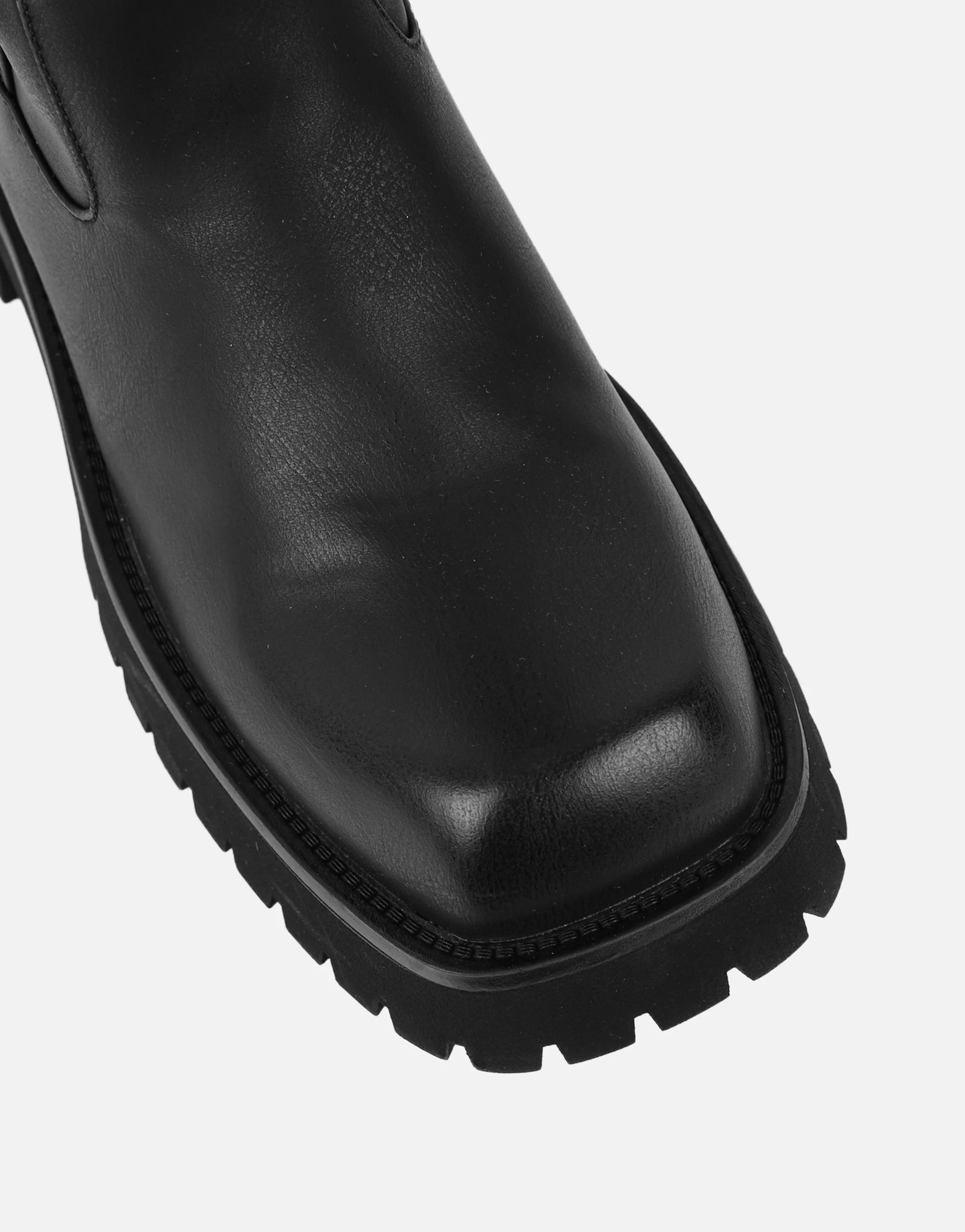 Miles Black Knee High Tab Detail Boots - Image 4