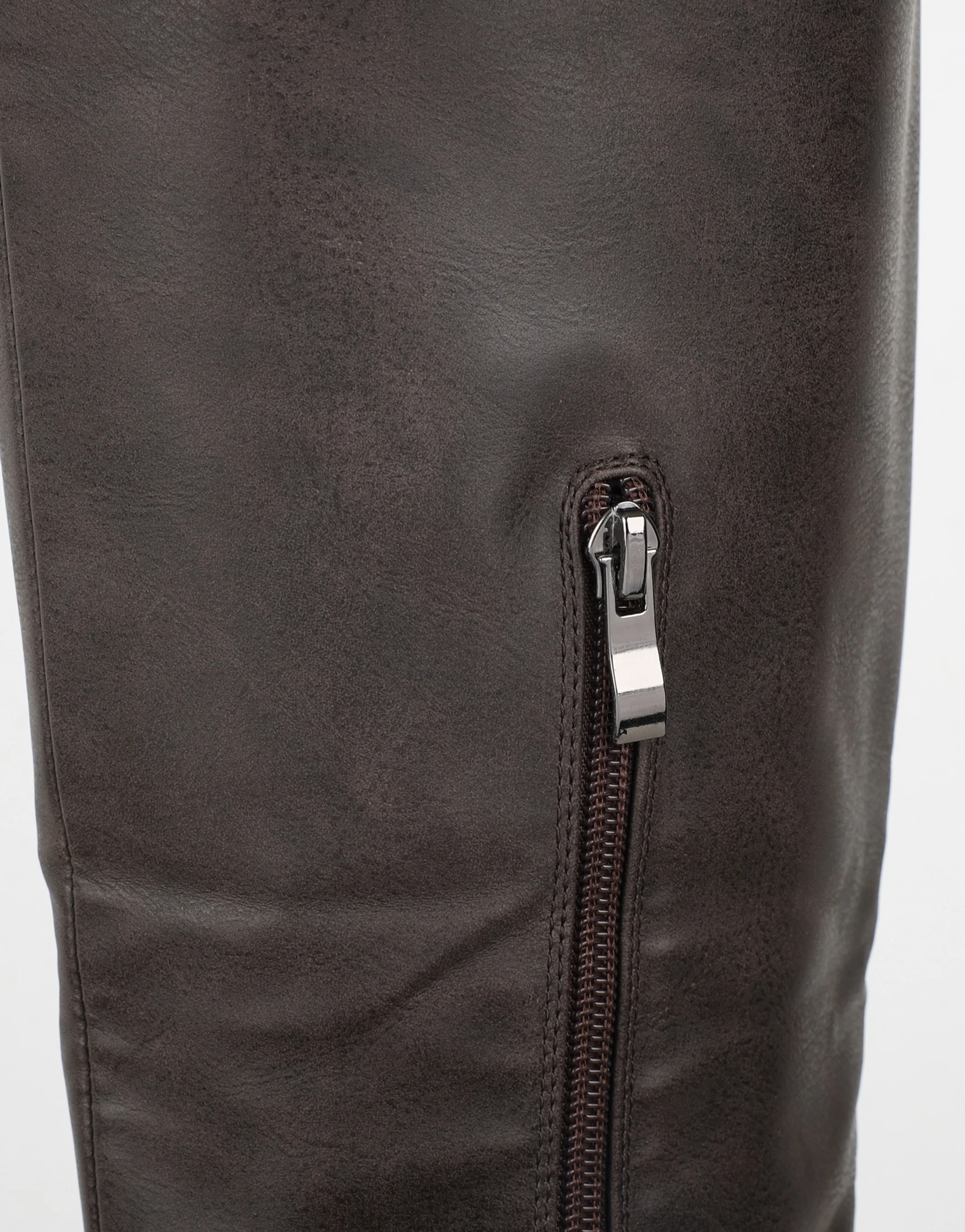 Miles Brown Knee High Tab Detail Boots - Image 3