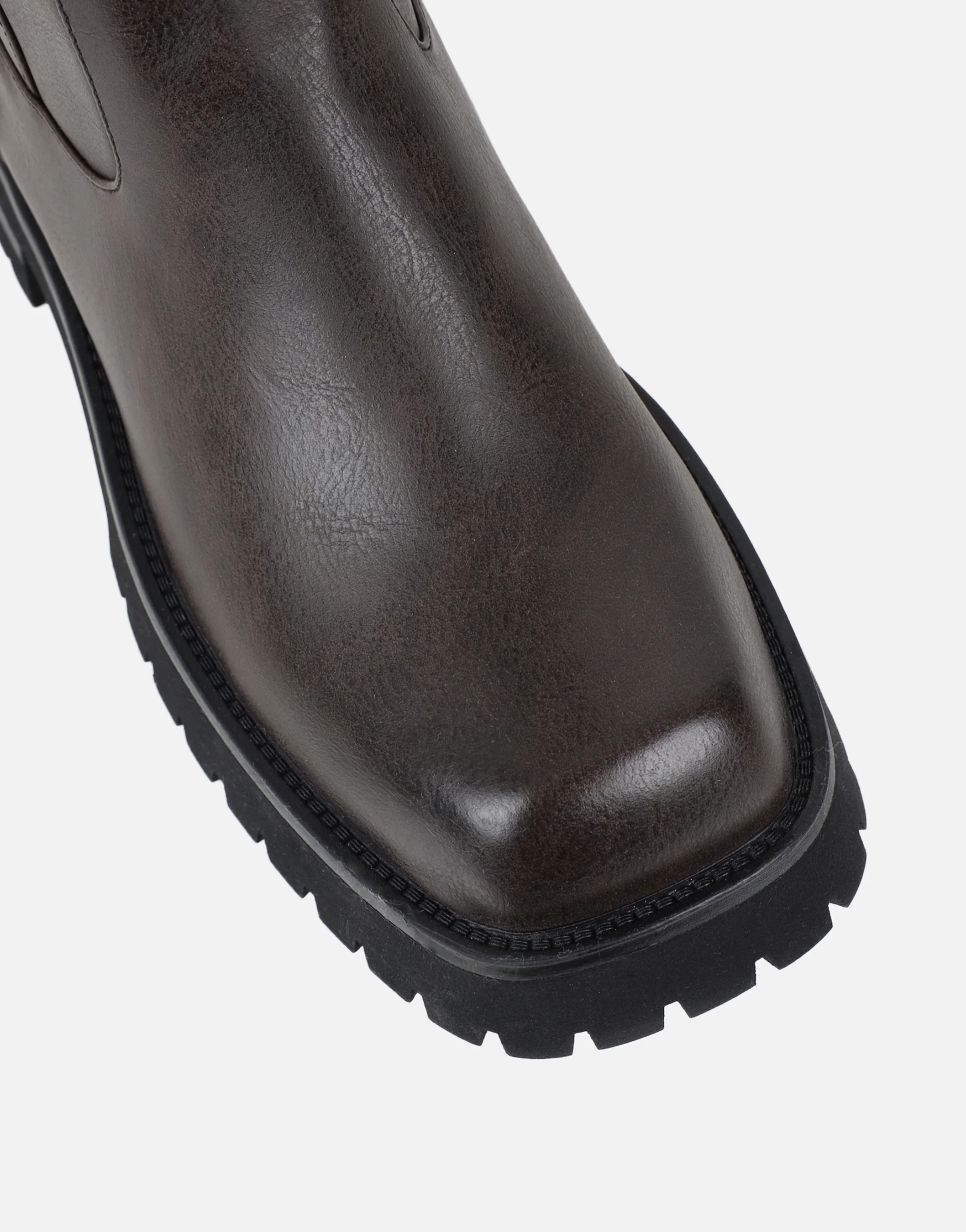 Miles Brown Knee High Tab Detail Boots - Image 4