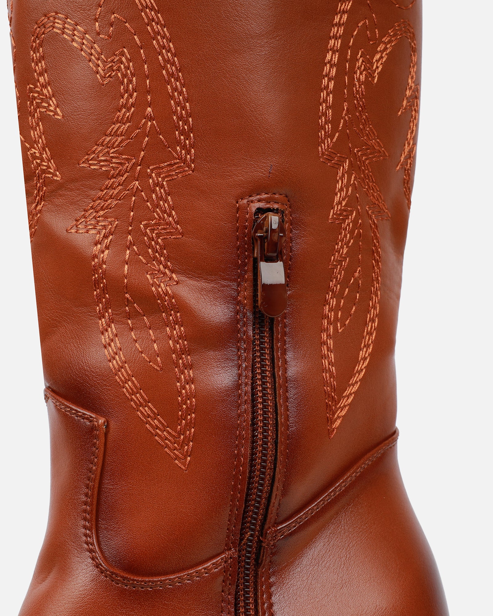 Millan Tan Block Heel Calf Western Boots - Image 3