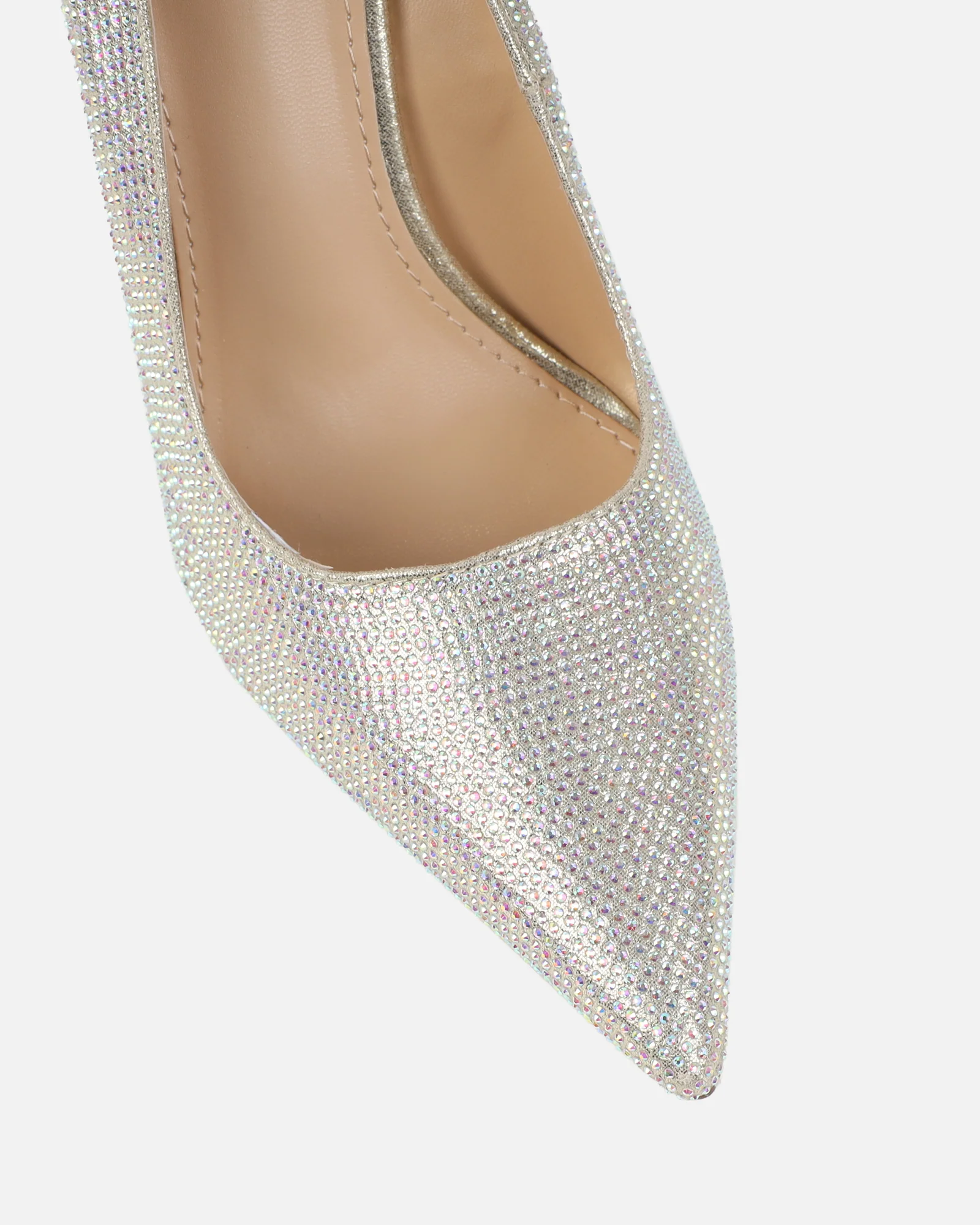 Millicent Gold Diamante Court Shoe Wedges - Image 4
