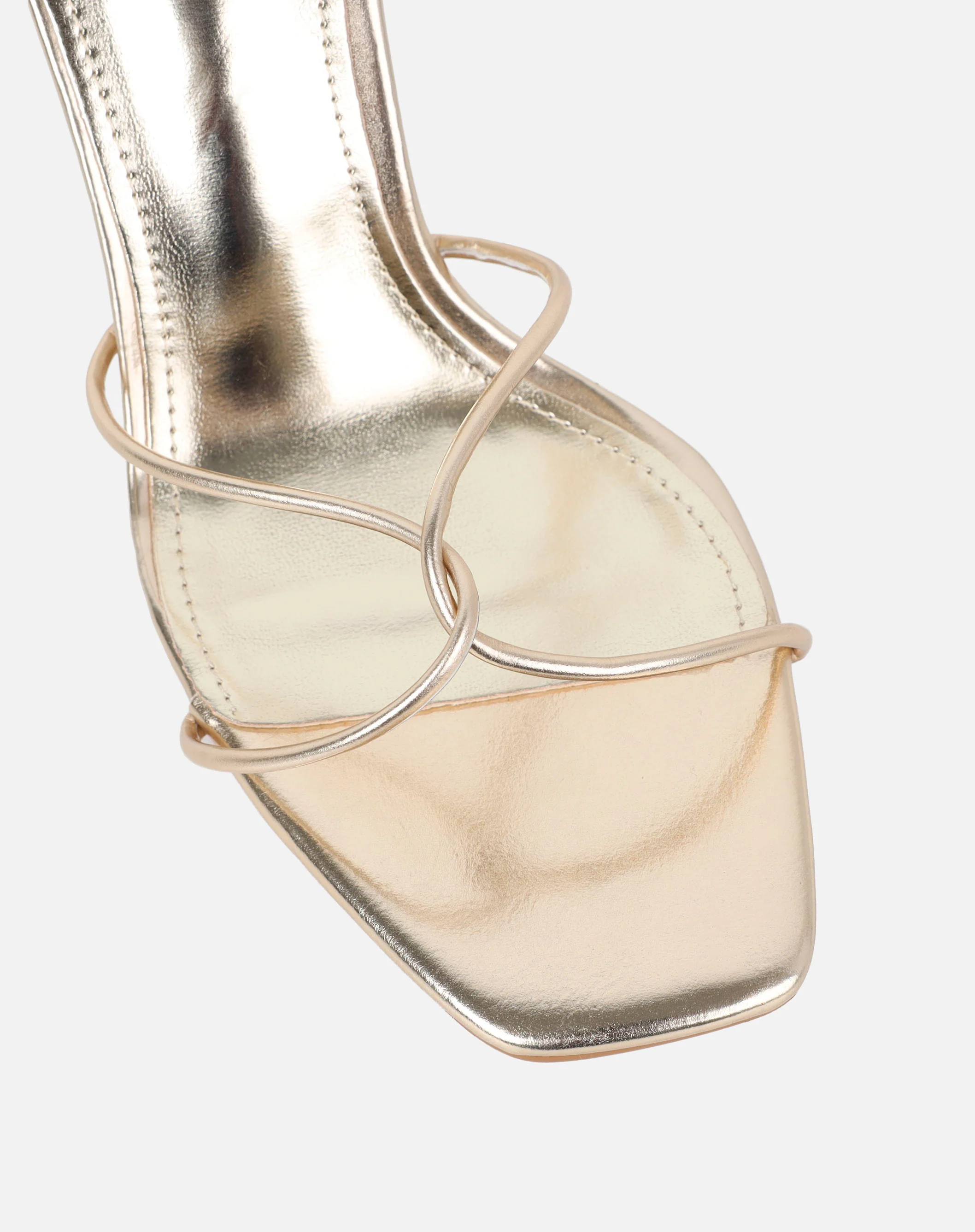 Mindy Gold Metalic Heeled Mules - Image 4