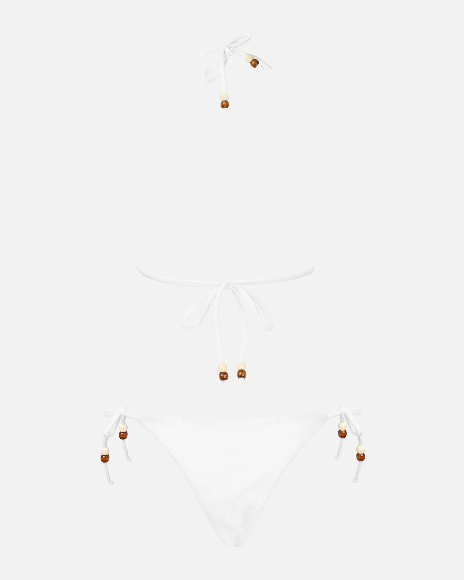 Mira White Lace Beaded Bikini Set - Image 6