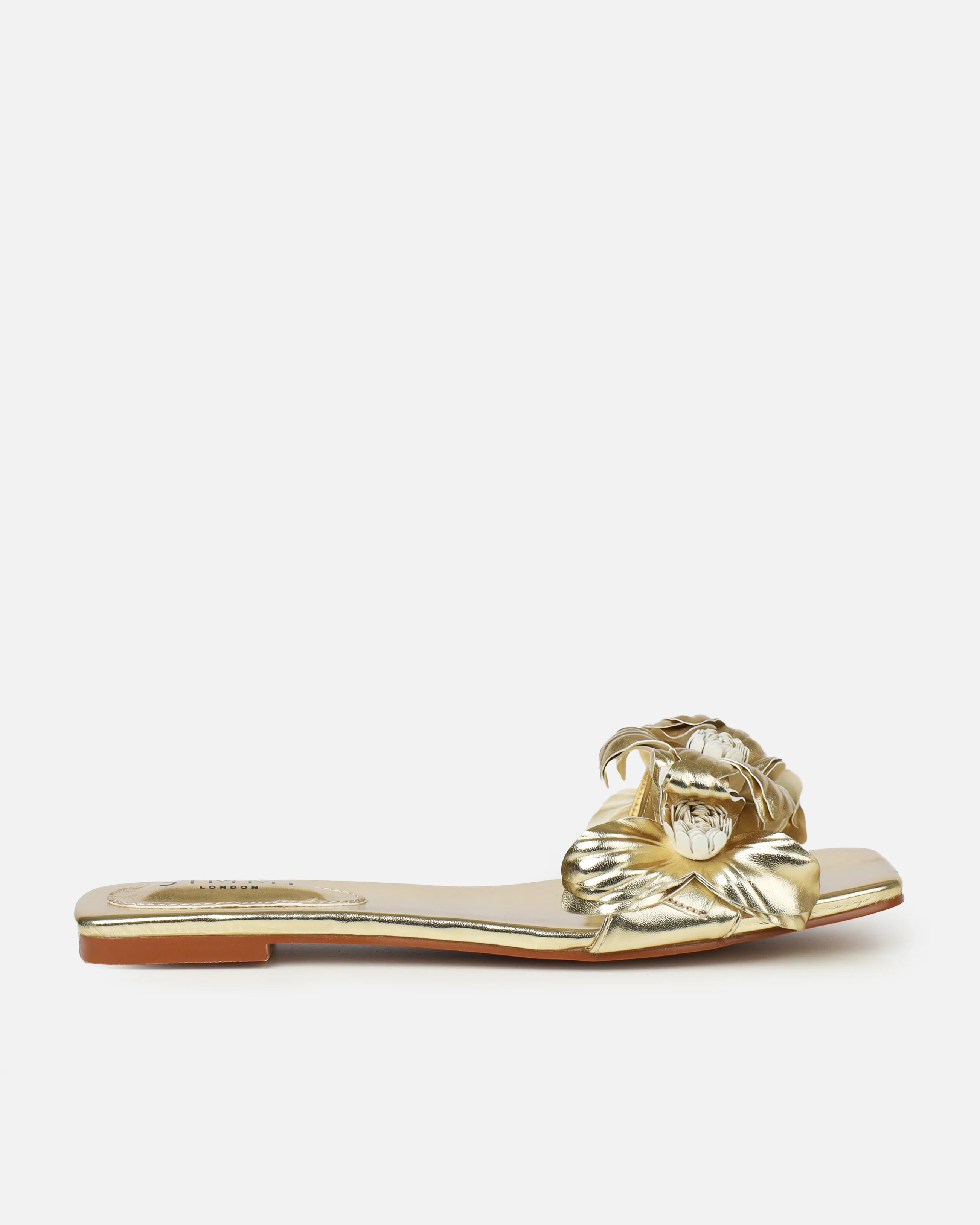Miray Gold Flower Flat Slides - Image 2