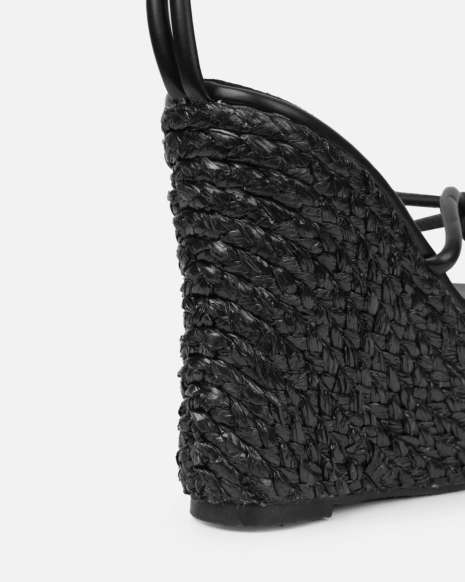 Monii Black Colour Espadrille Wedges - Image 3