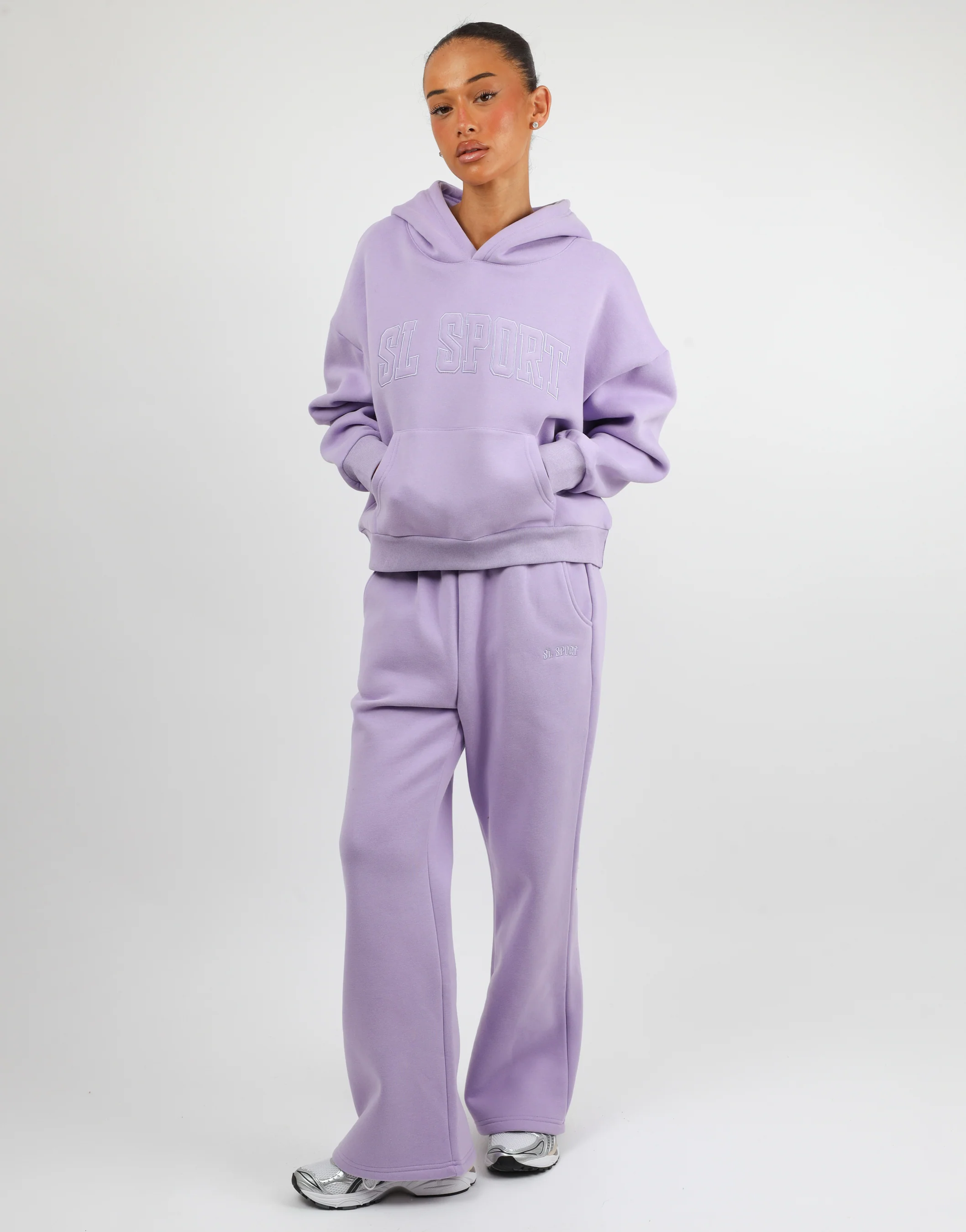 Myla Simmi Studios SL Sport Flared Joggers in Lilac - Image 2