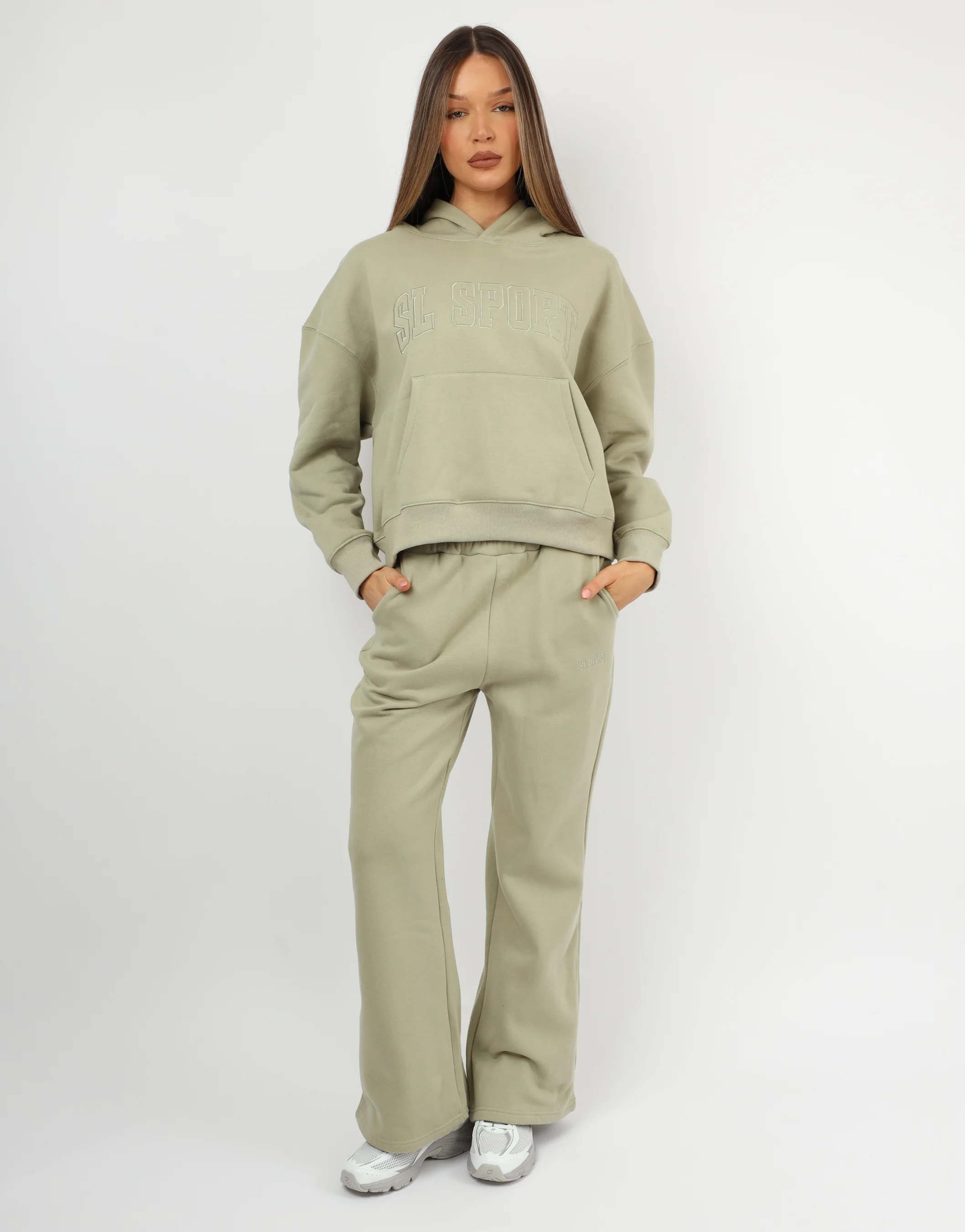 Myla Simmi Studios SL Sport Flared Joggers In Sage - Image 5