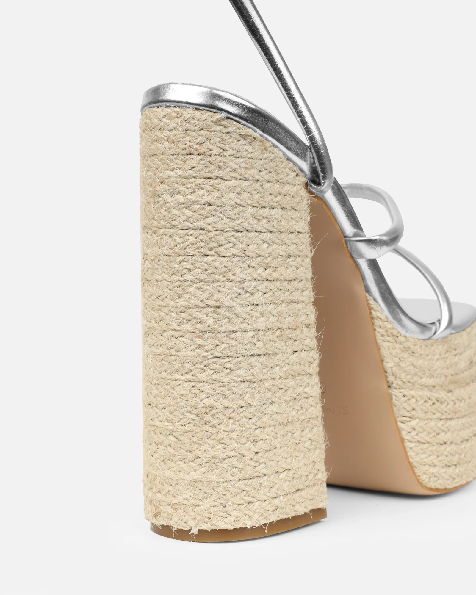 Nadima Silver Metallic Platform Espadrille Sandals - Image 3
