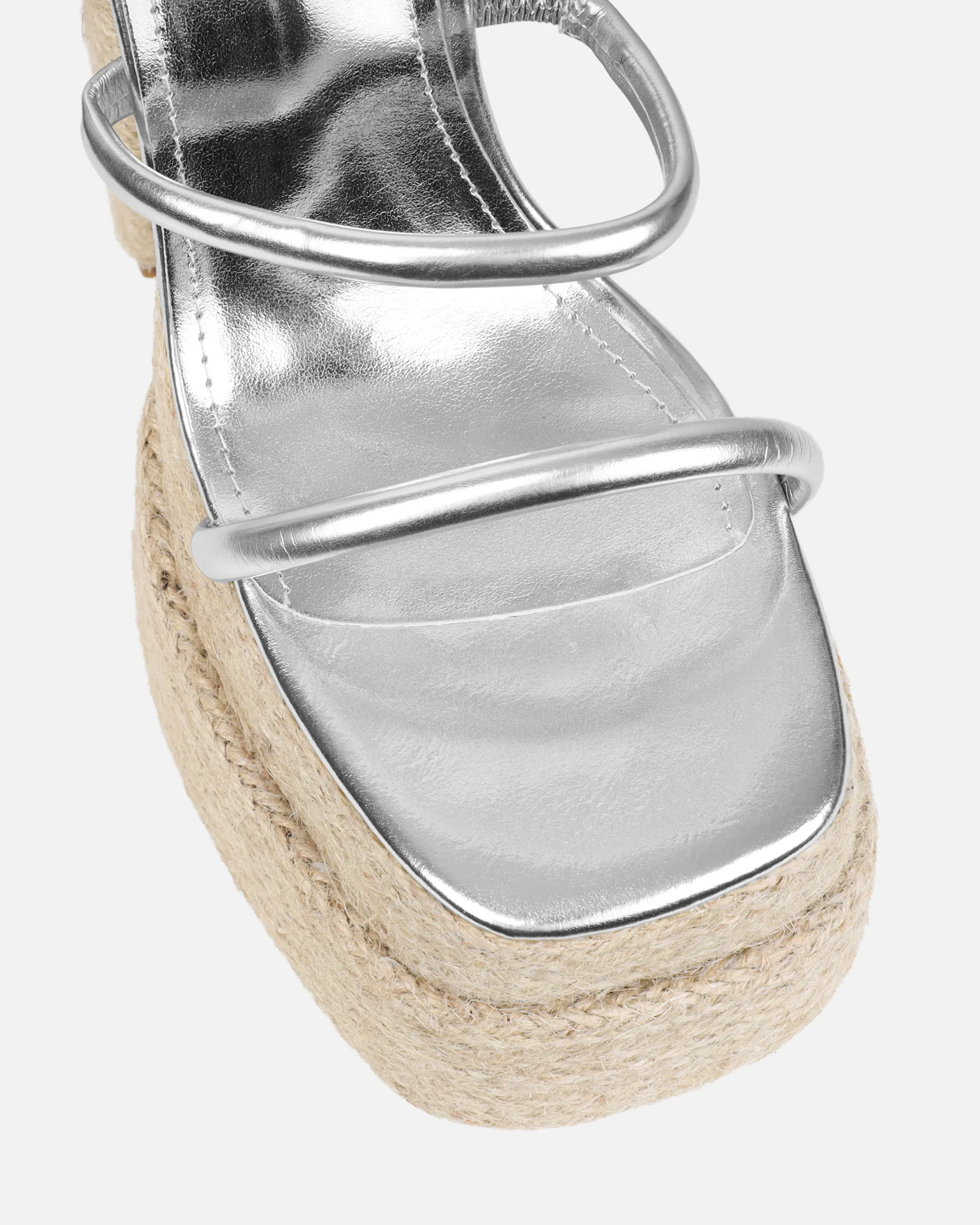 Nadima Silver Metallic Platform Espadrille Sandals - Image 4