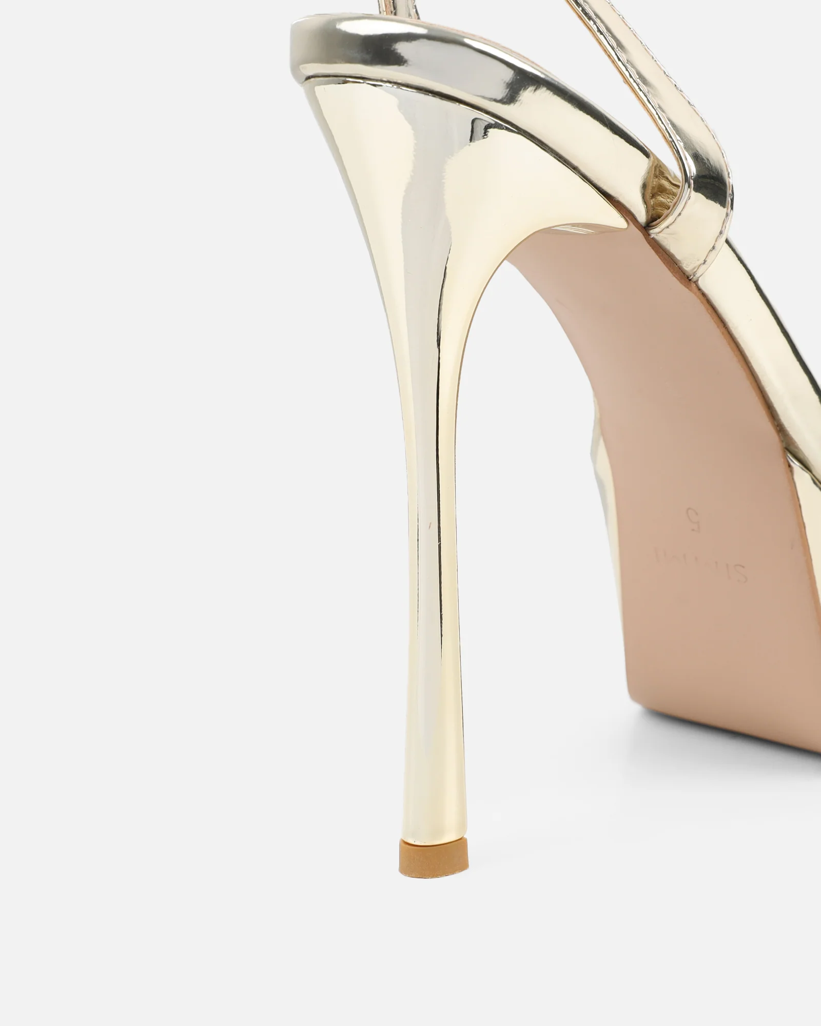 Nalai Gold Mirror Platform Heeled Sandals - Image 3