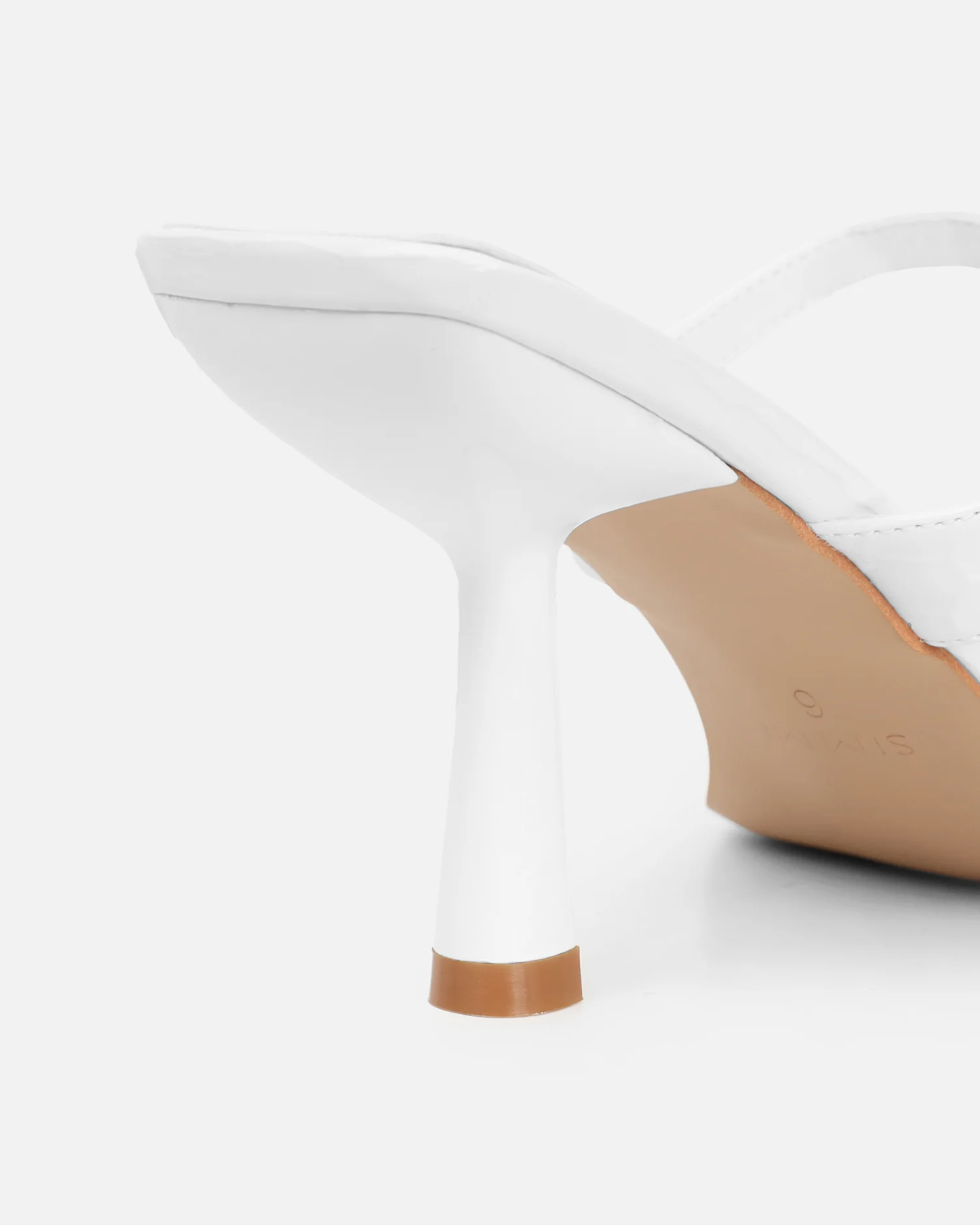 Natori White Patent Croc Mid Heeled Sandals - Image 3
